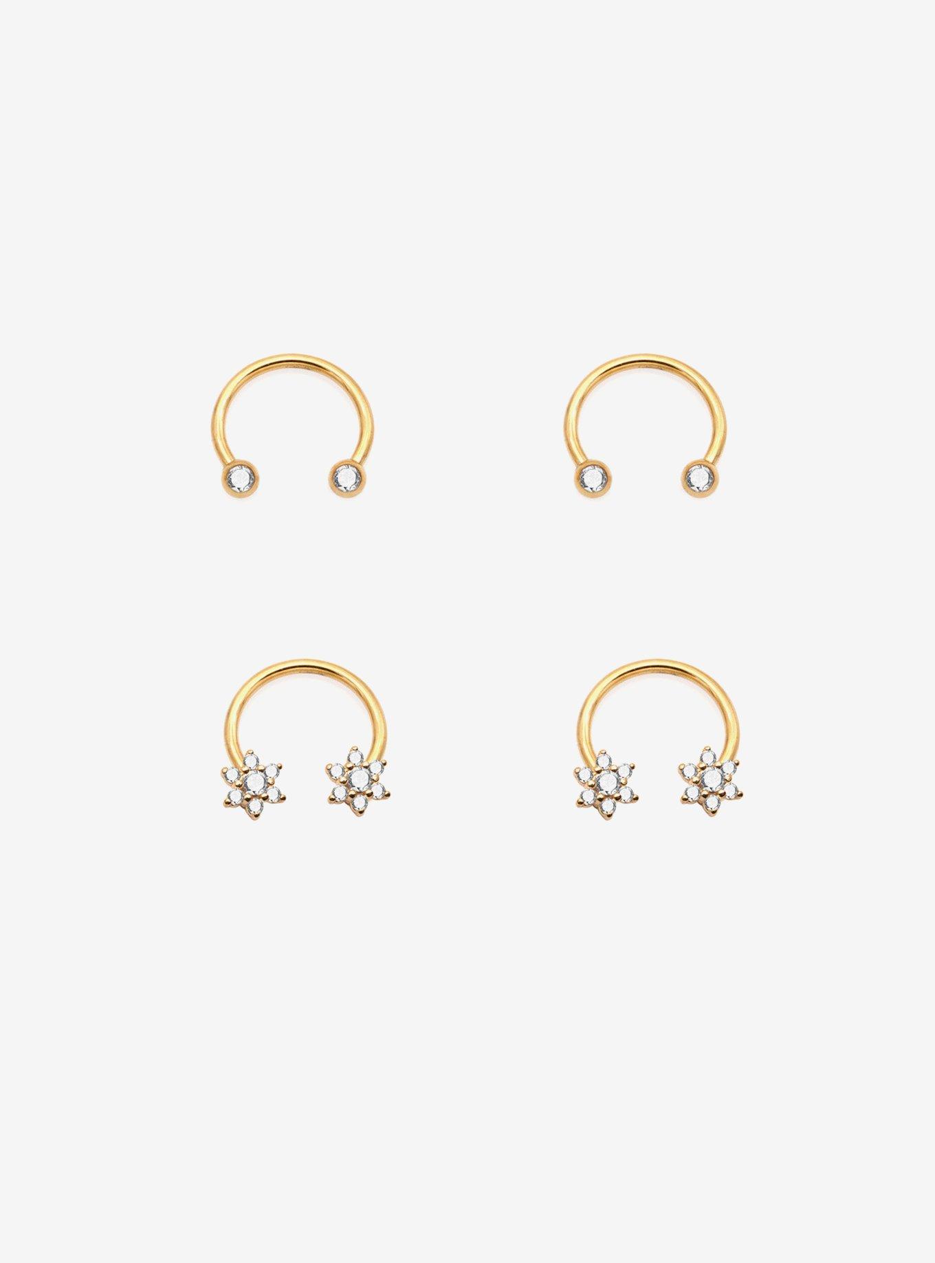 Steel Gold Floral Circular Barbell 4 Pack, , hi-res