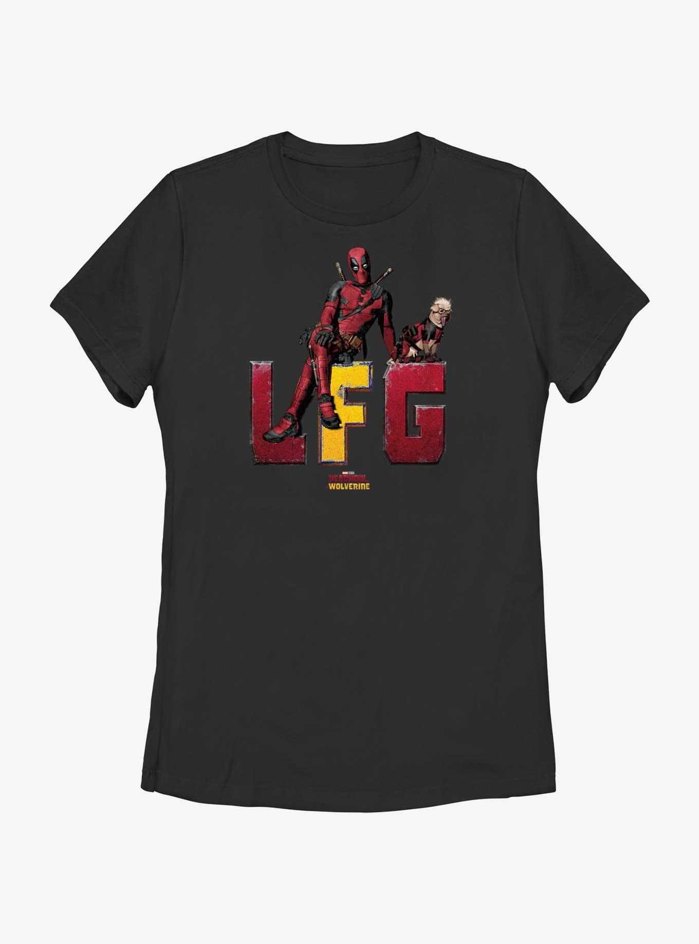 Deadpool & Wolverine LFG Sitting With Dogpool Womens T-Shirt, , hi-res