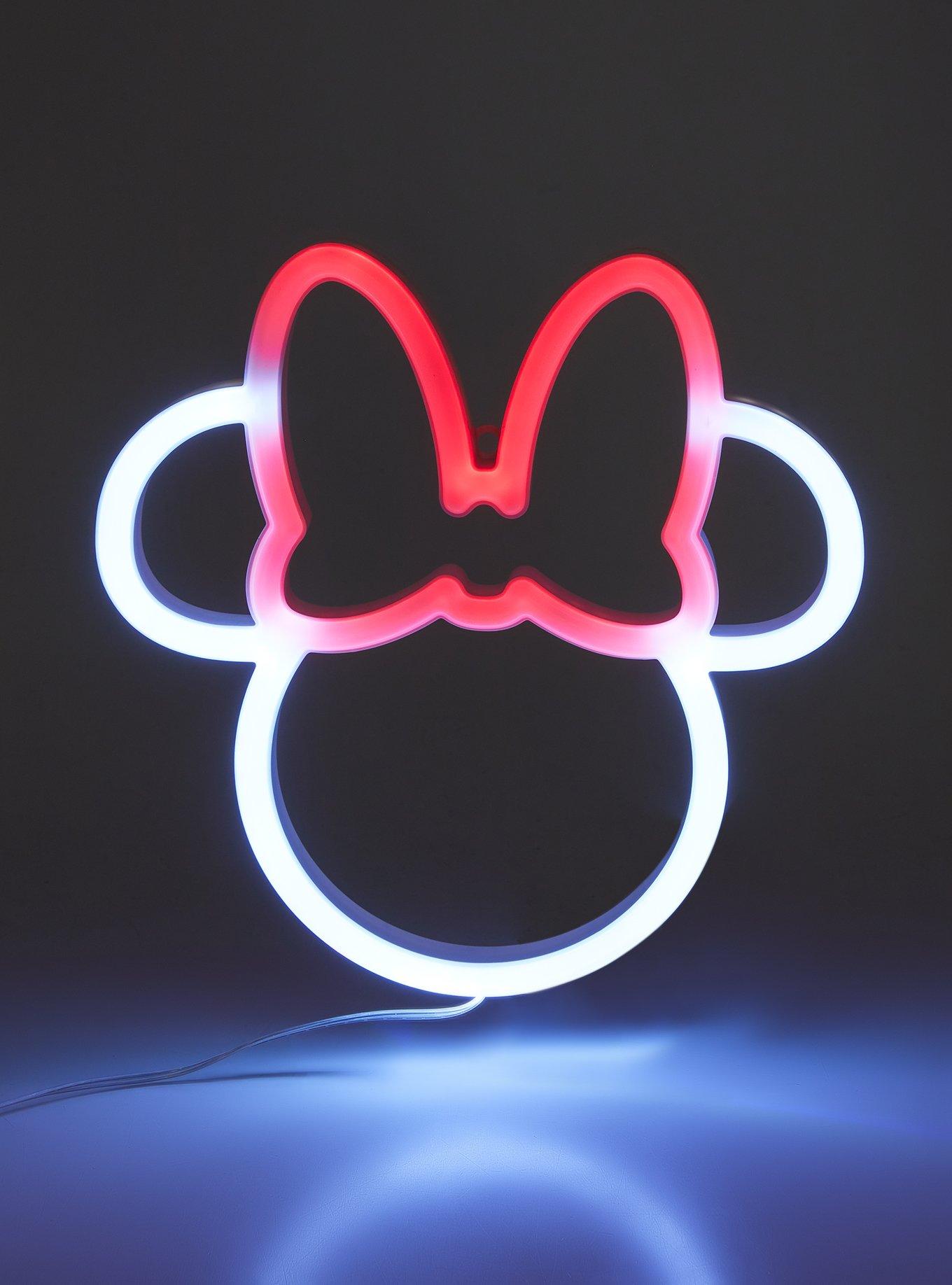 Disney Minnie Mouse Silhouette Neon Wall Art, , hi-res