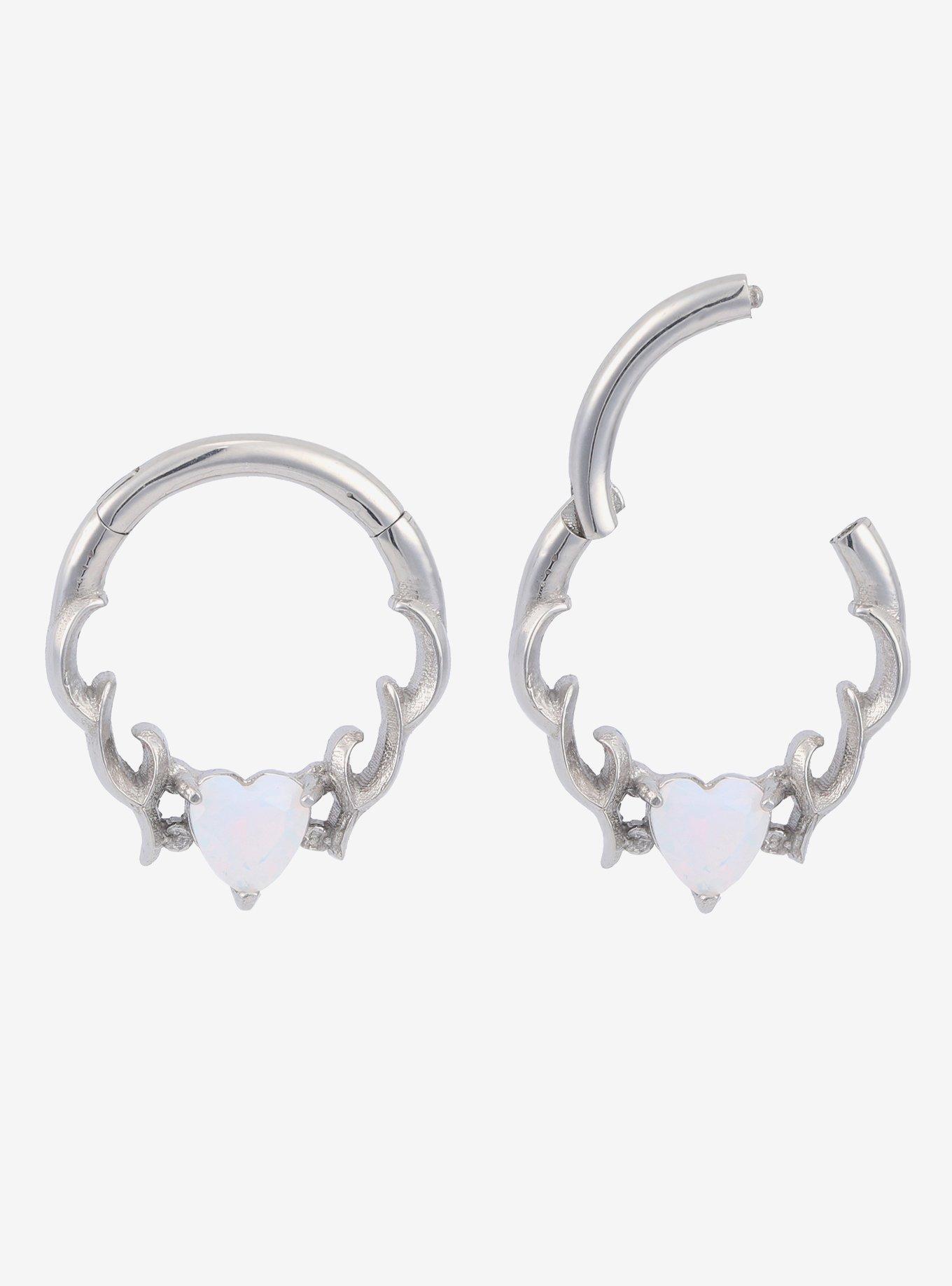Steel Silver Heart Hinged Clicker, , hi-res