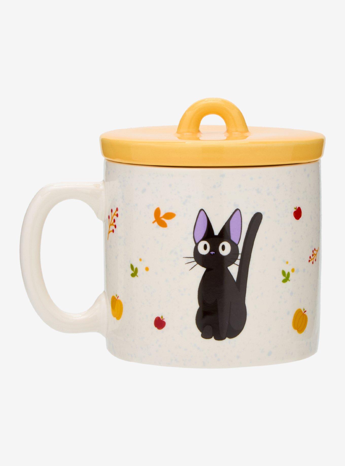 Studio Ghibli® Kiki's Delivery Service Jiji Fall Leaves Mug With Lid — BoxLunch Exclusive, , hi-res