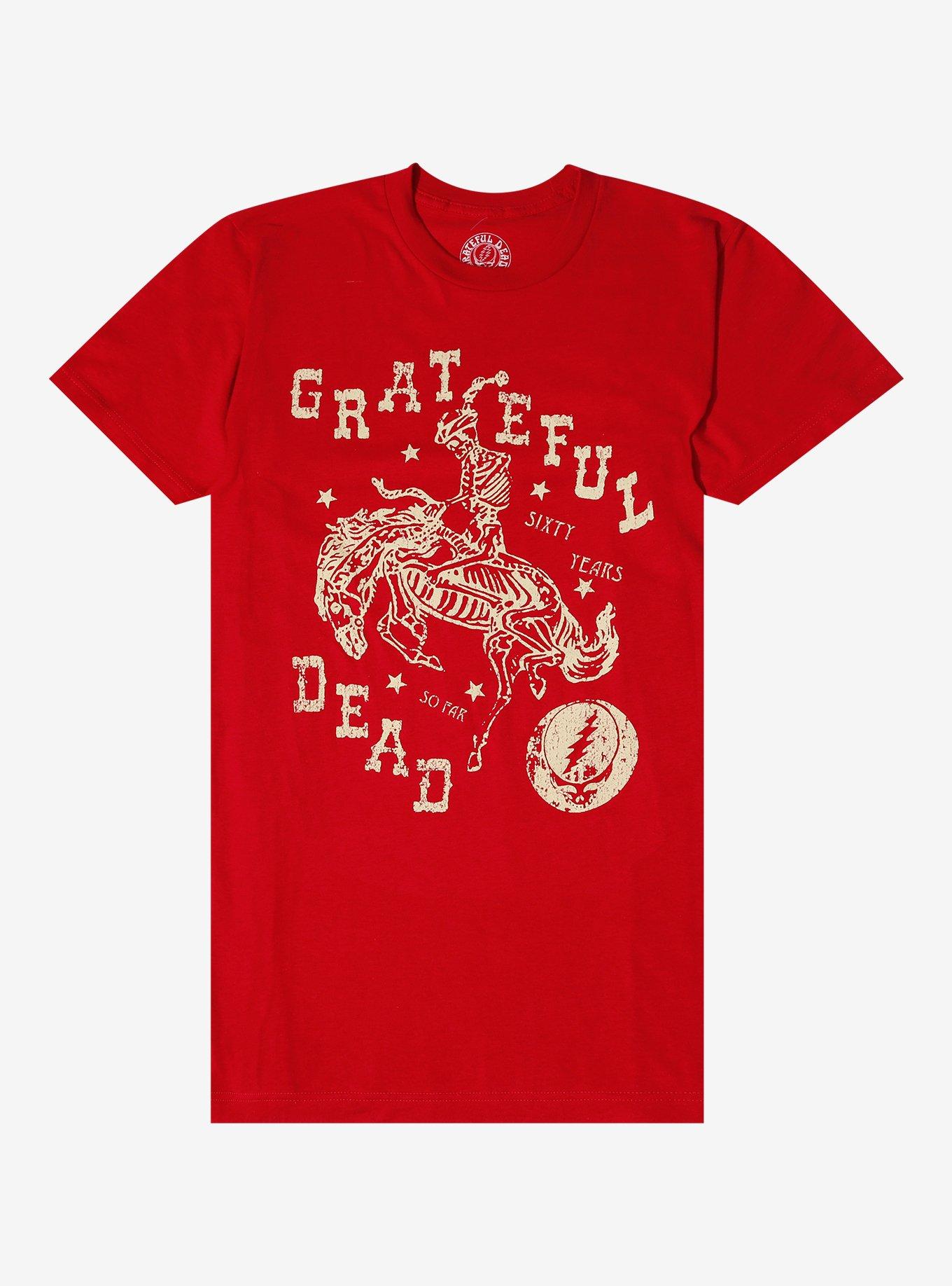 Grateful Dead Skeleton Rodeo T-Shirt, RED, hi-res