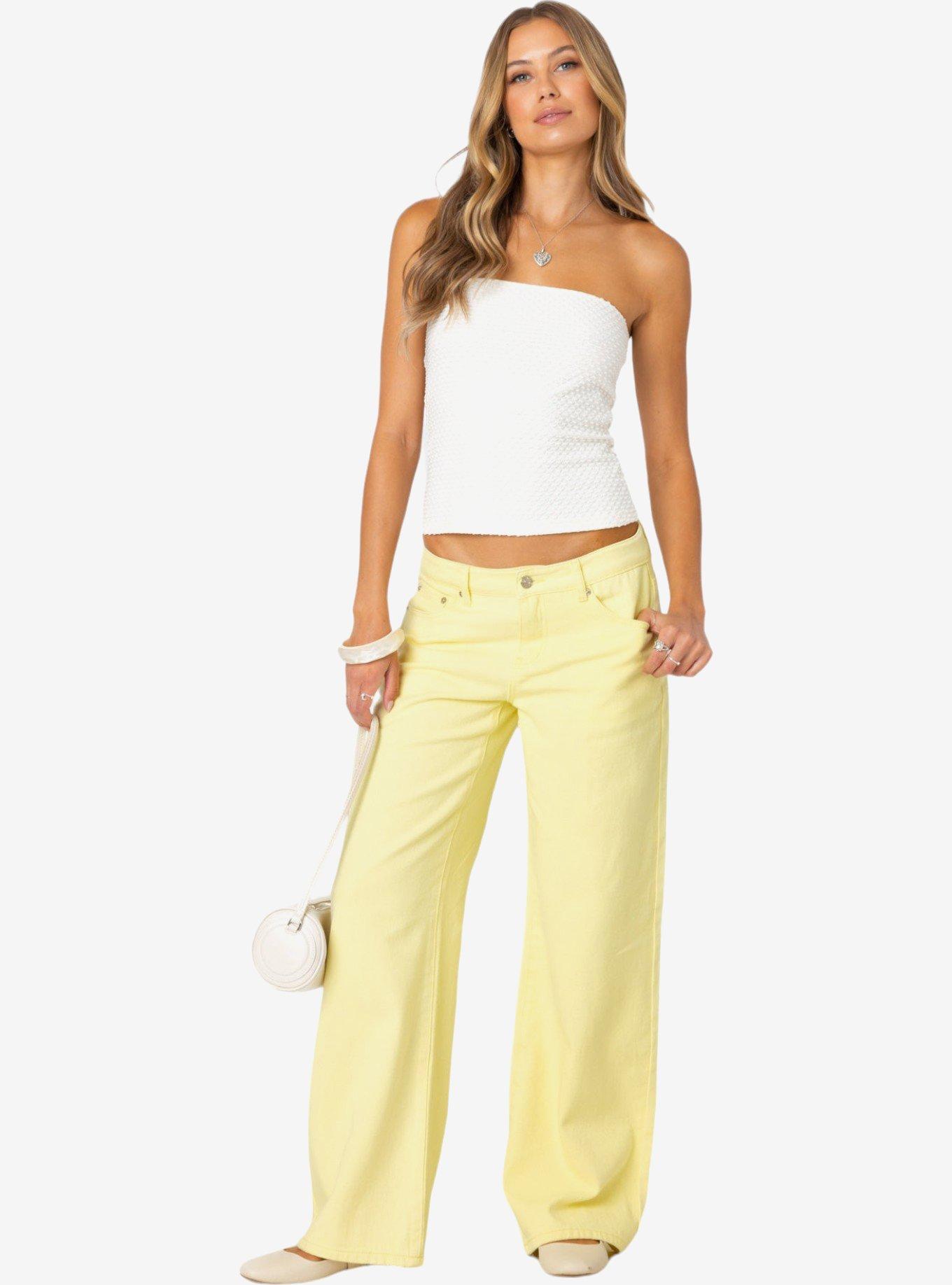Edikted Roman Low Rise Slouchy Jeans, BRIGHT YELLOW, hi-res