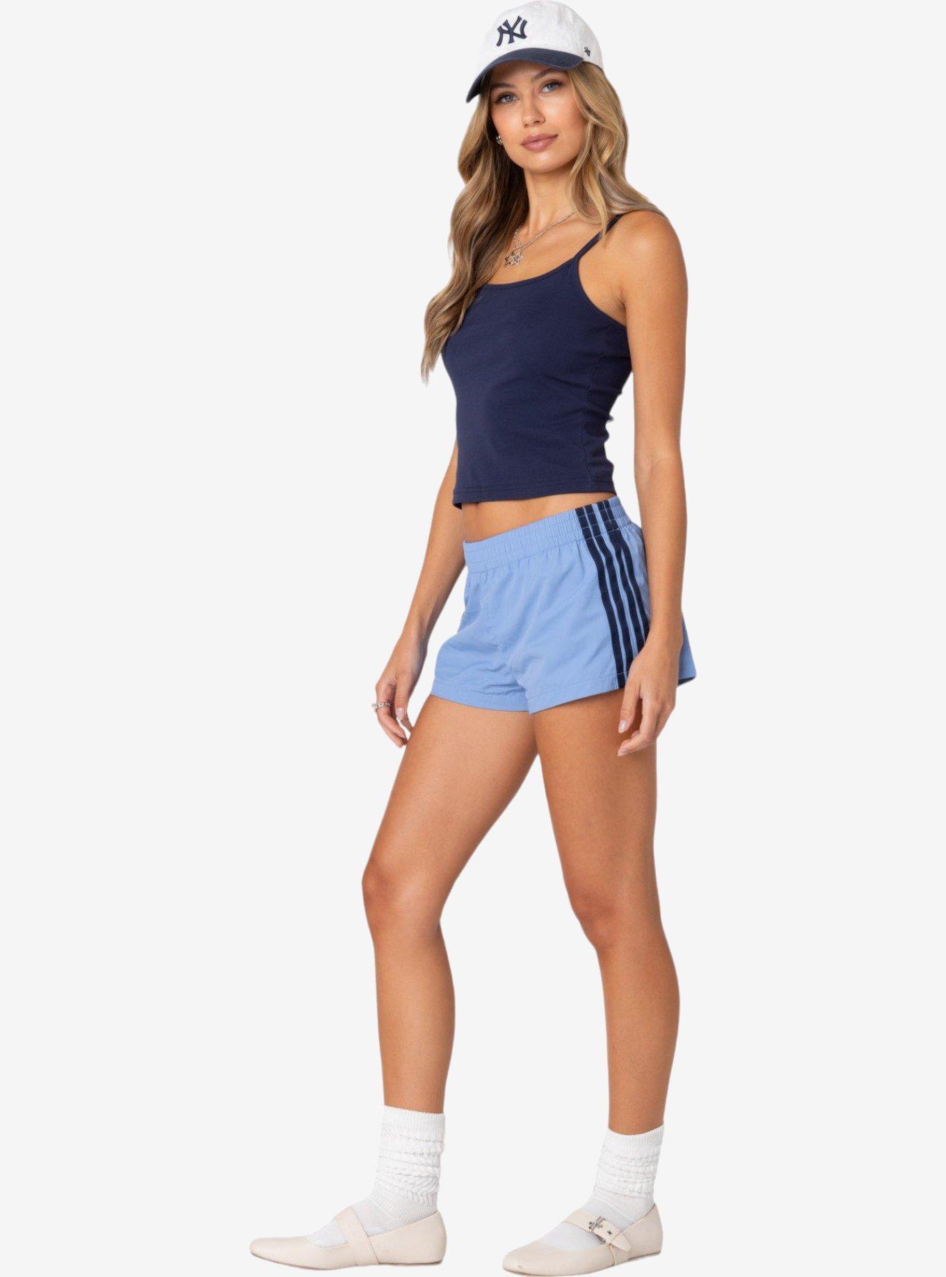 Edikted Nikki Nylon Shorts, BLUE, hi-res
