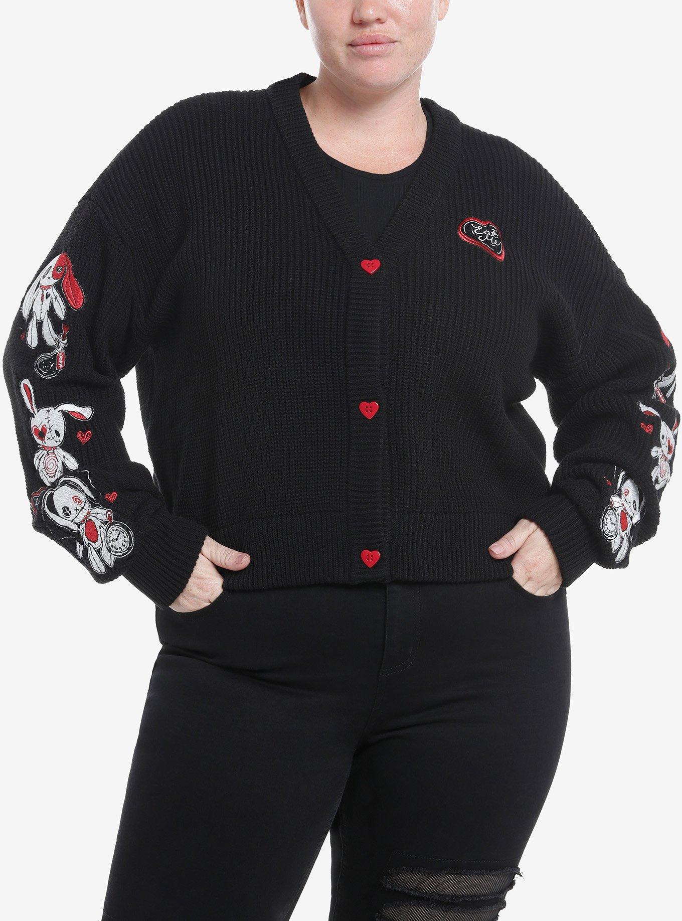 Social Collision Stitched Bunnies Girls Cardigan Plus Size, , hi-res