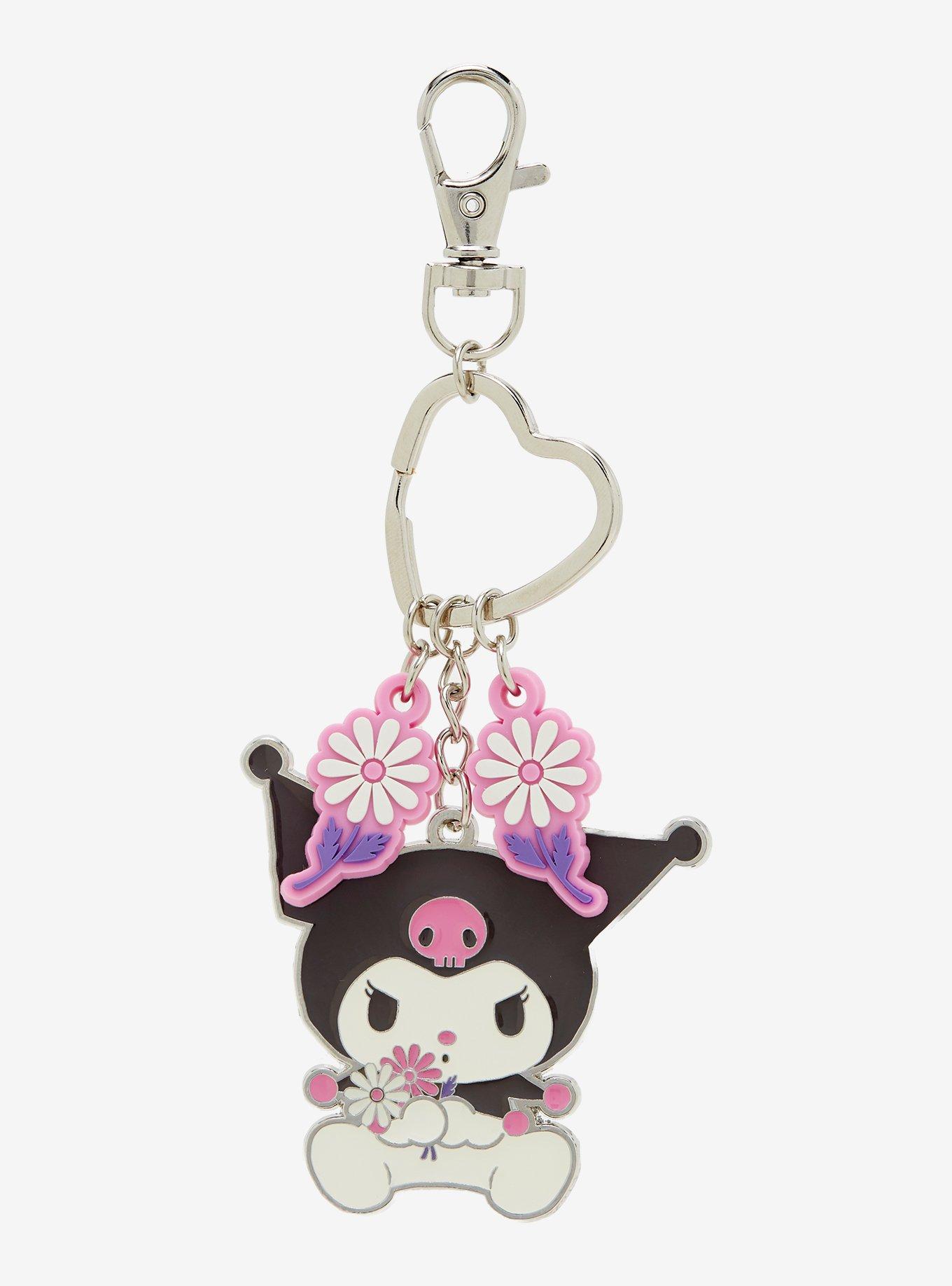 Sanrio Kuromi Floral Retro Multi Charm Keychain, , hi-res