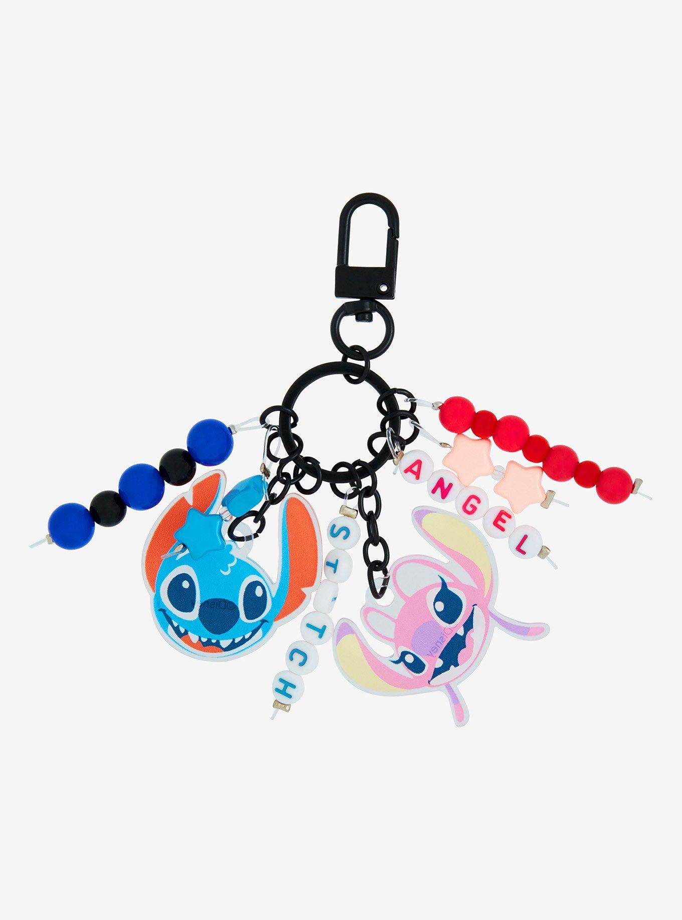 Disney Lilo & Stitch Angel & Stitch Multi Charm Beaded Keychain, , hi-res