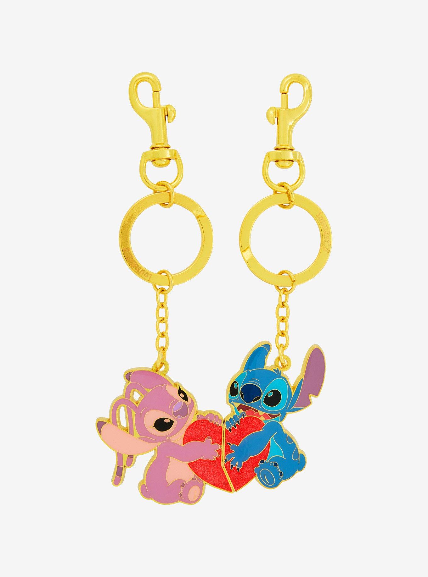 Loungefly Disney Lilo & Stitch Angel & Stitch Heart Magnetic Keychain Set - BoxLunch Exclusive, , hi-res