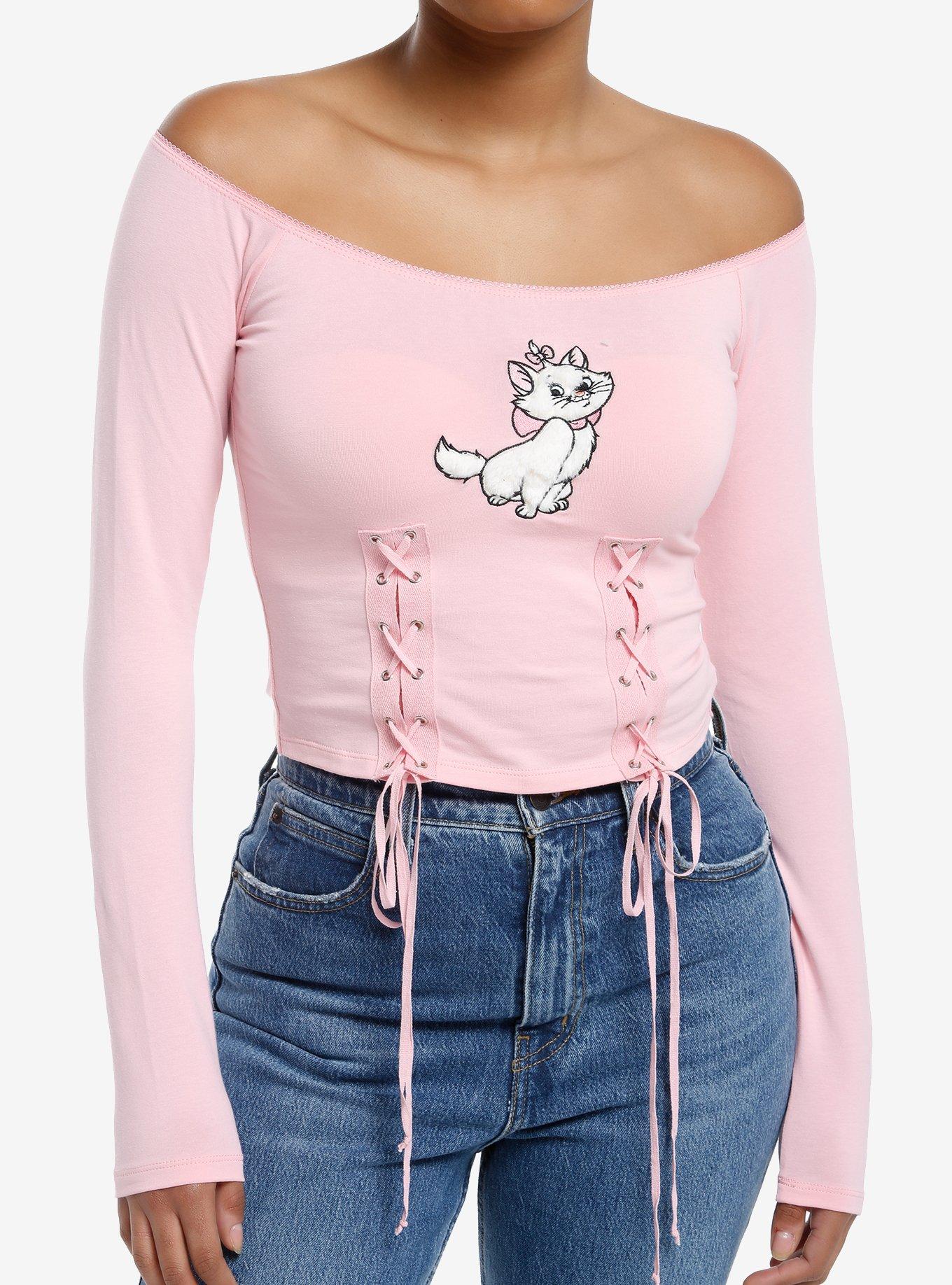 Disney The Aristocats Marie Off-The-Shoulder Long-Sleeve Top, , hi-res