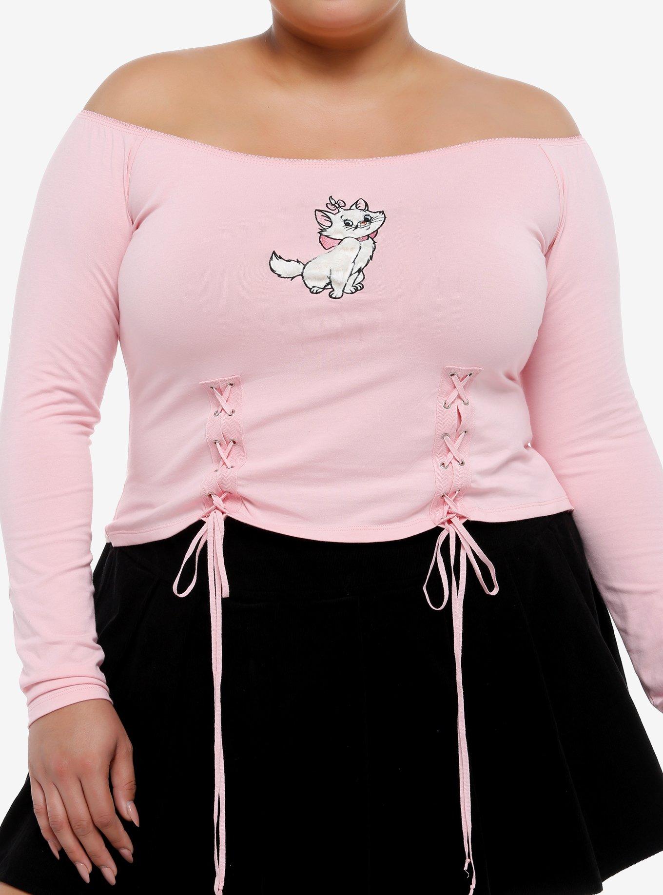 Disney The Aristocats Marie Off-The-Shoulder Long-Sleeve Top Plus Size, , hi-res