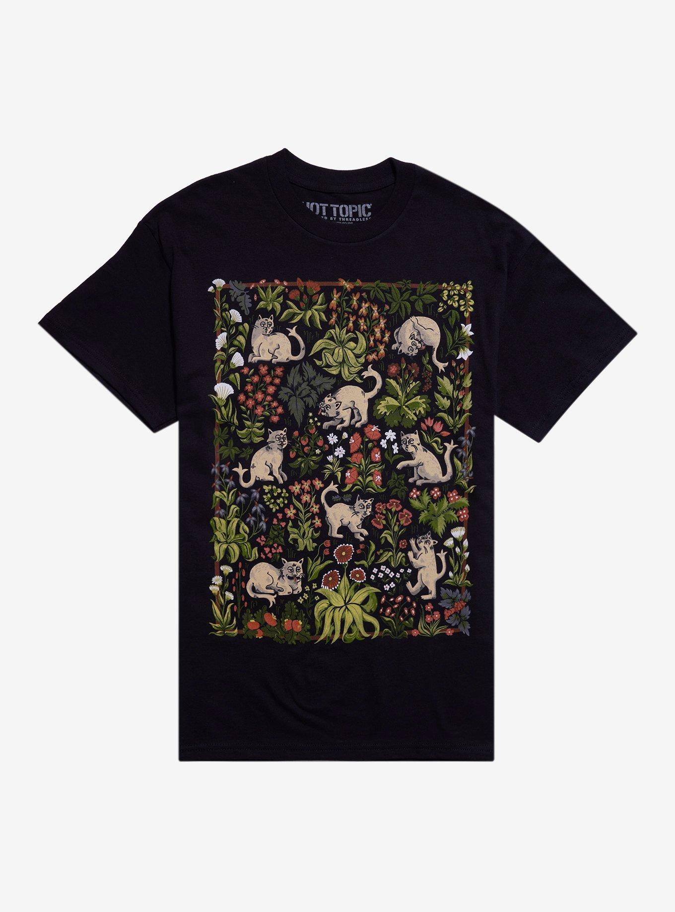 Cat Plants Collage T-Shirt By Little Clyde, , hi-res