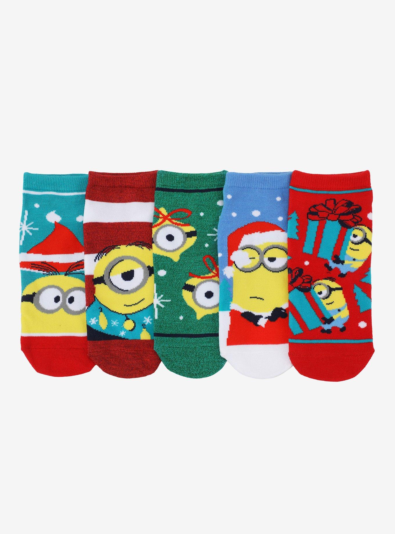 Despicable Me Minions Holiday No-Show Socks 5 Pair, , hi-res