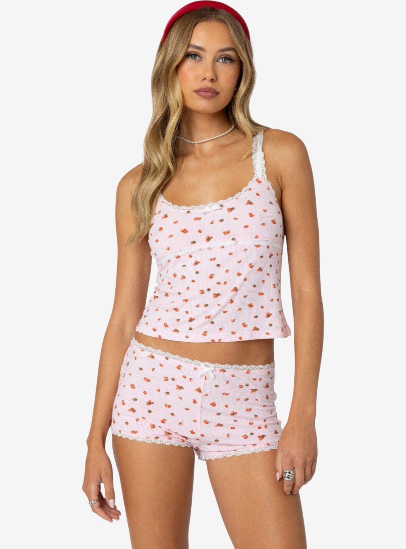 Edikted Strawberry Girl Printed Tank Top, PINK, hi-res