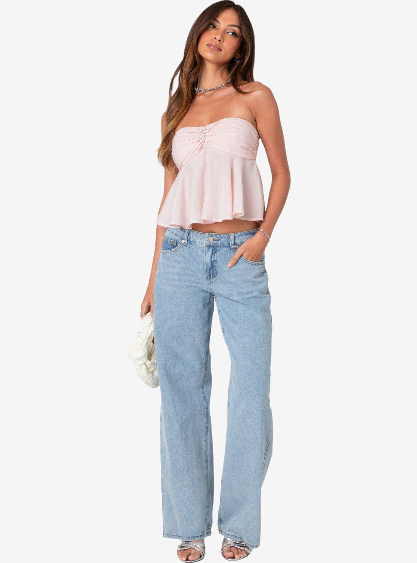 Edikted Starfish Strapless Top, PINK, hi-res