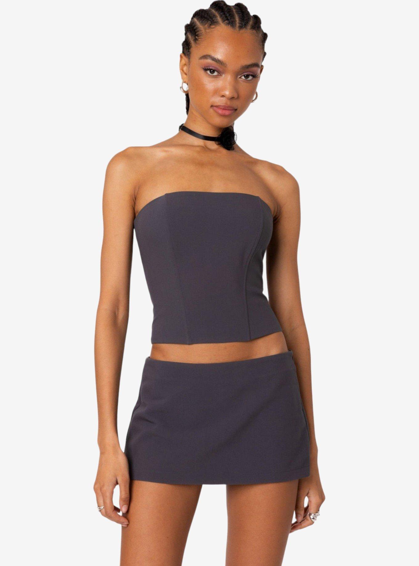 Edikted Piper Strapless Corset, GREY, hi-res