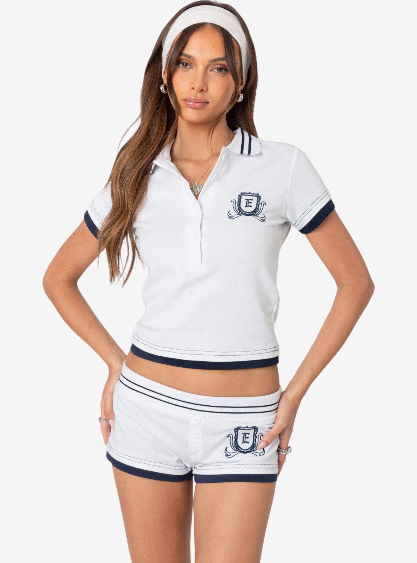 Edikted Academia Polo Top, BRIGHT WHITE, hi-res