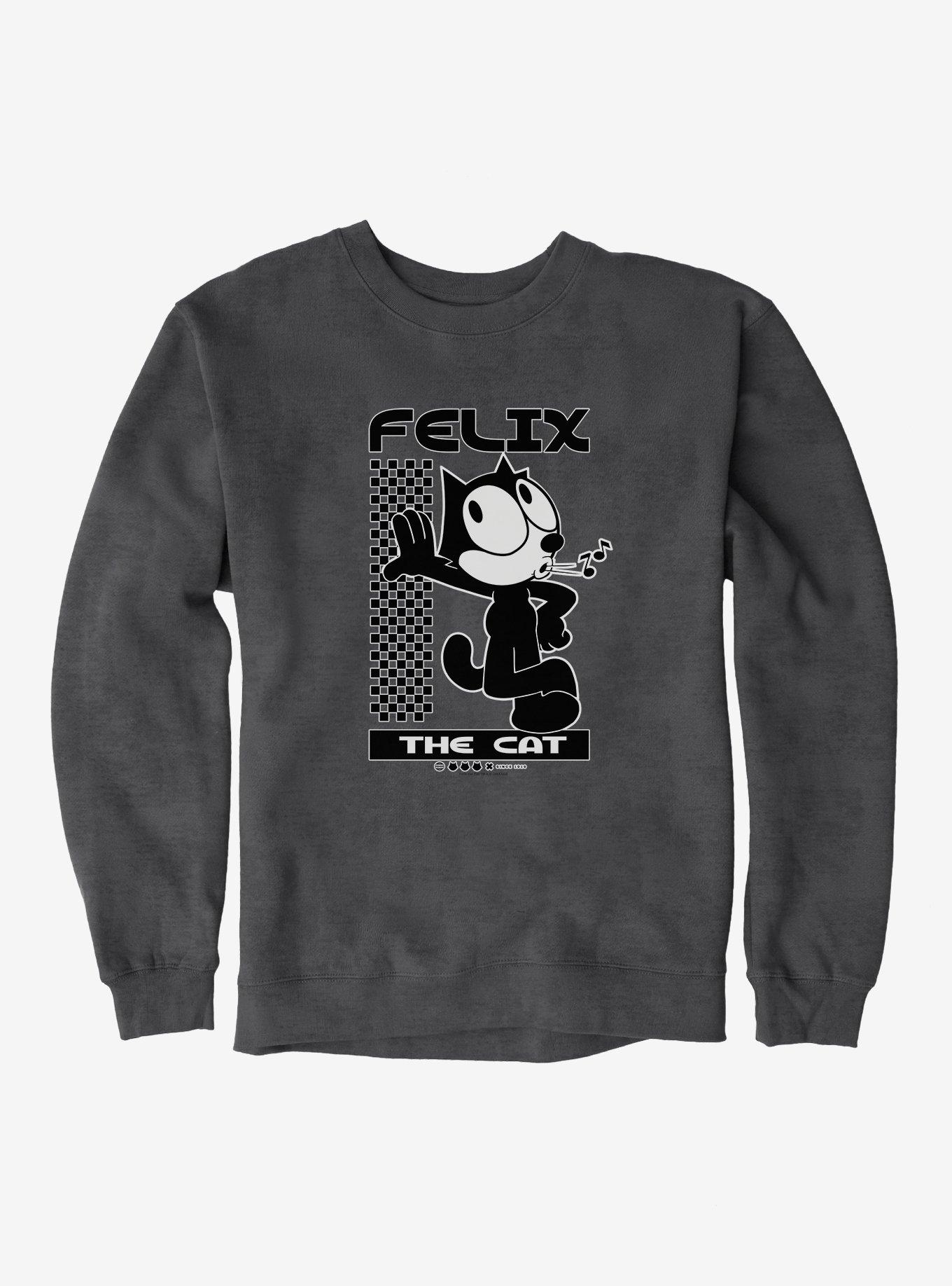 Felix The Cat Whistling Sweatshirt, DARK HEATHER, hi-res