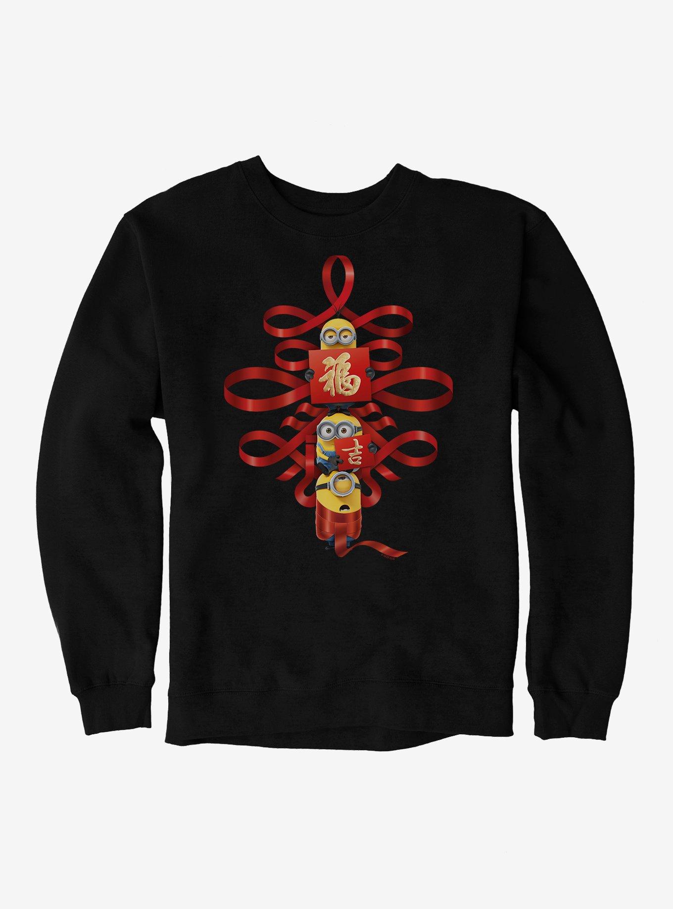 Minions Chinese New Year Red Packet Sweatshirt, BLACK, hi-res