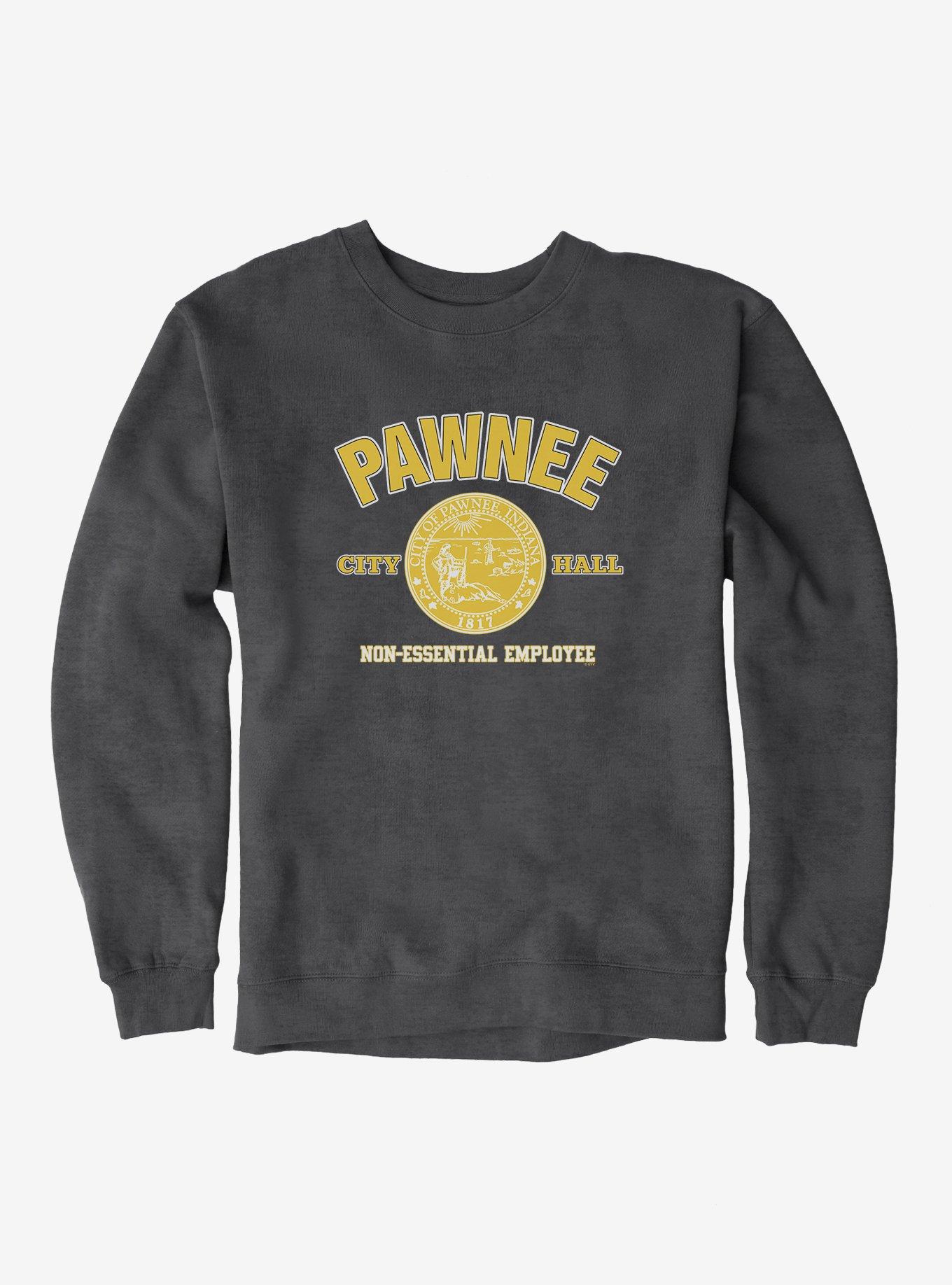 Parks And Recreation Pawnee Non-Essential Employee Sweatshirt, DARK HEATHER, hi-res