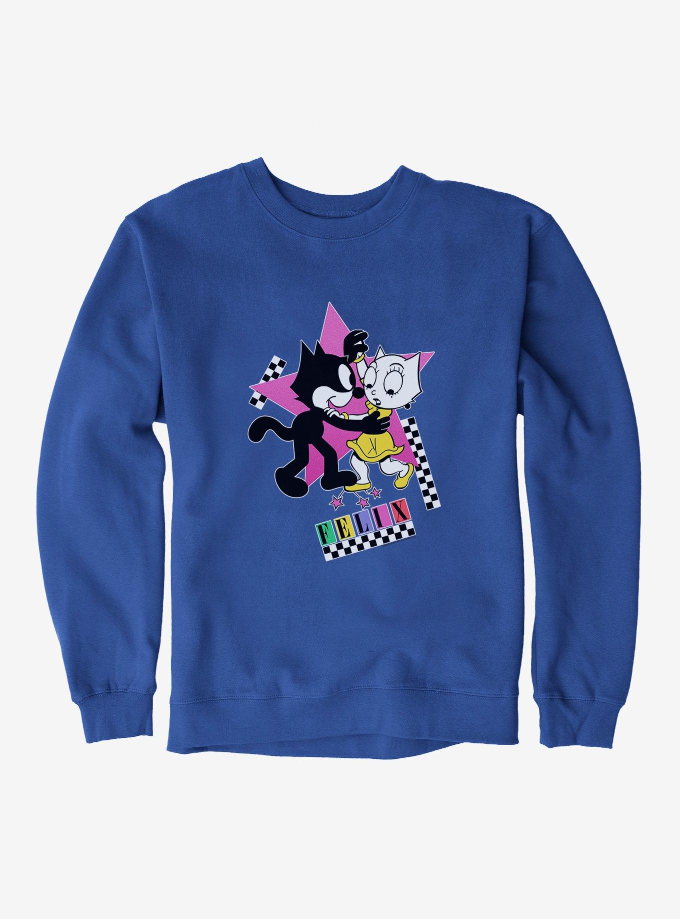 Felix The Cat Kitty And Felix Dancing Sweatshirt, ROYAL, hi-res