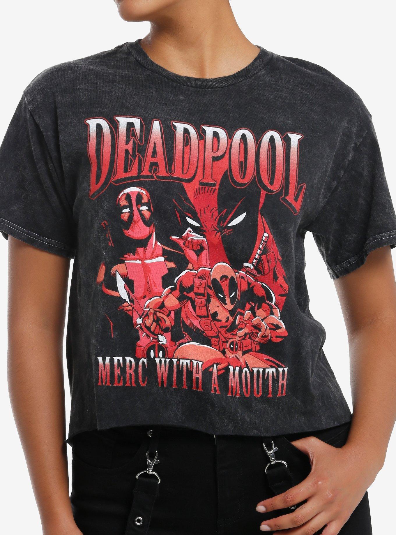 Marvel Deadpool Collage Wash Girls Crop T-Shirt, , hi-res