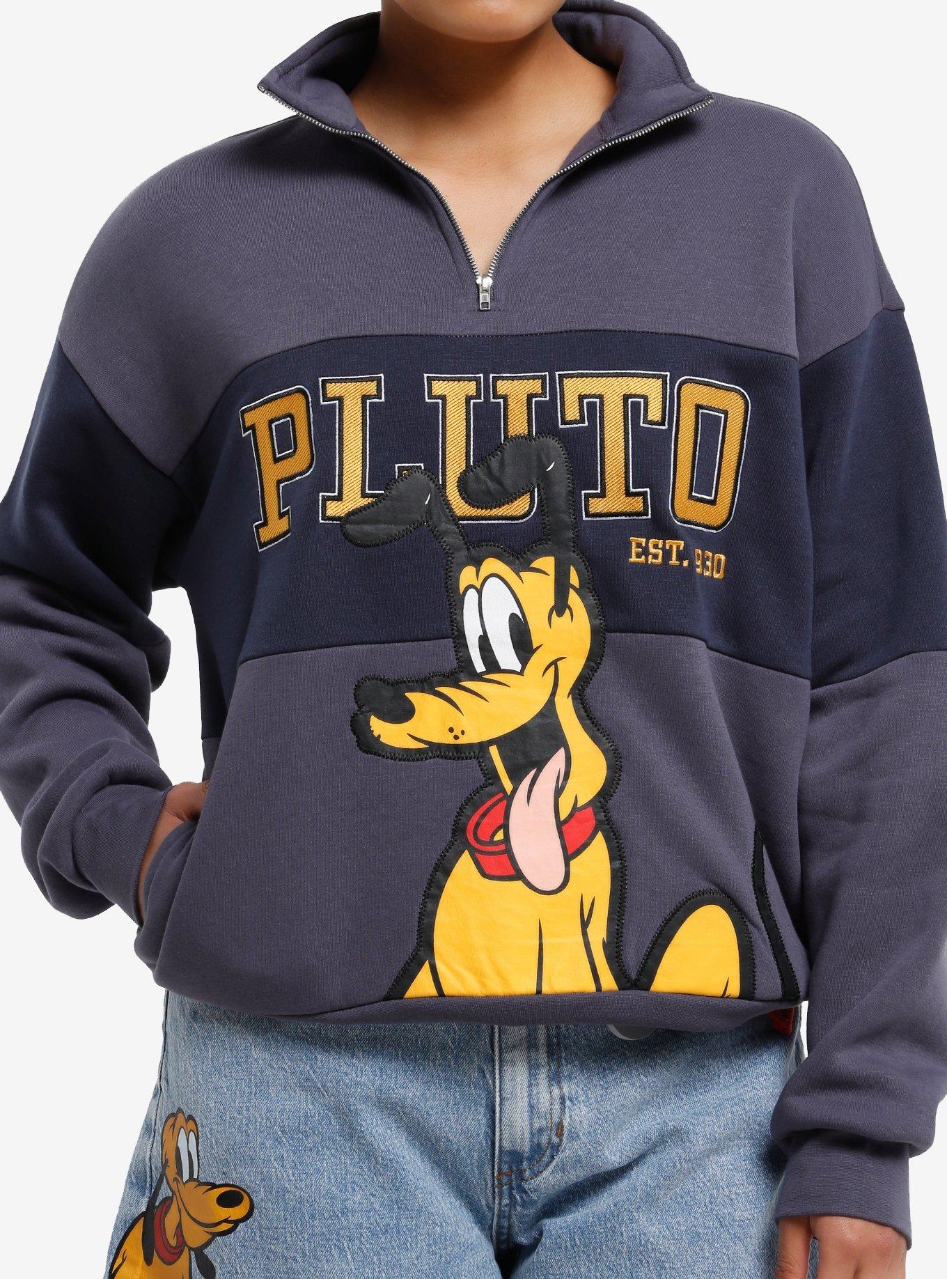 Disney Pluto Color-Block Quarter Zip Sweatshirt, , hi-res