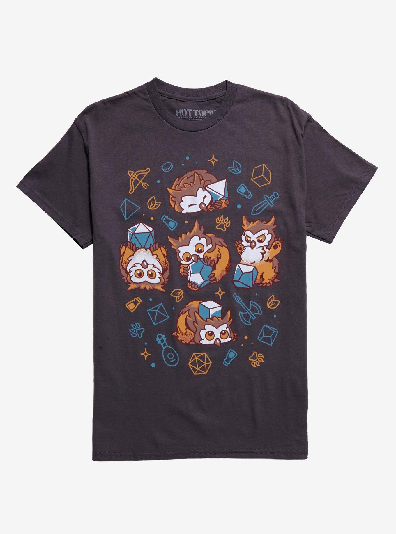 Owl Beast Dice T-Shirt By Snouleaf, CHARCOAL, hi-res