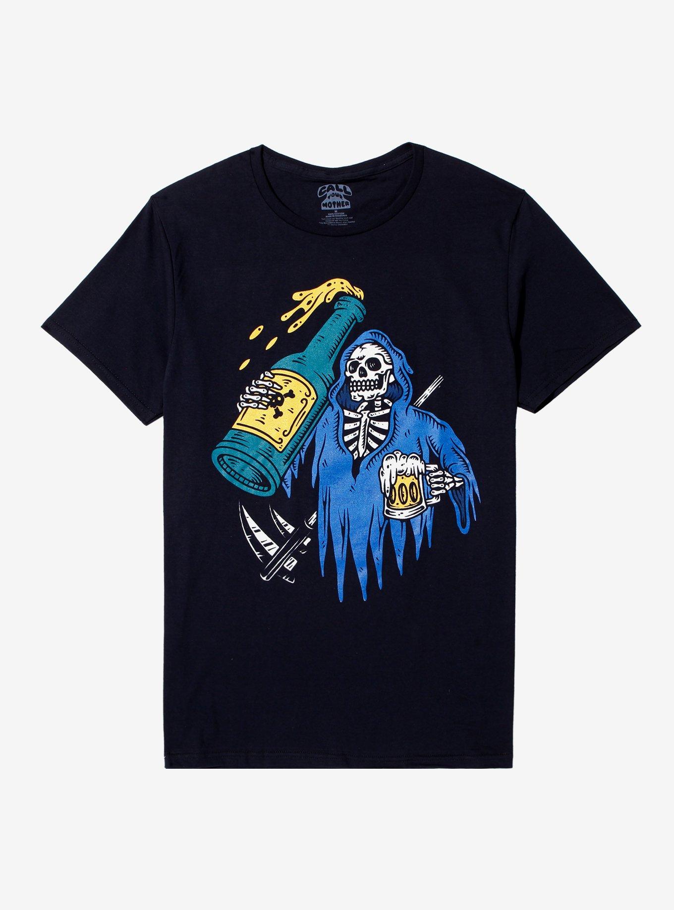 Skeleton Reaper Cheers T-Shirt By Call Your Mother, , hi-res