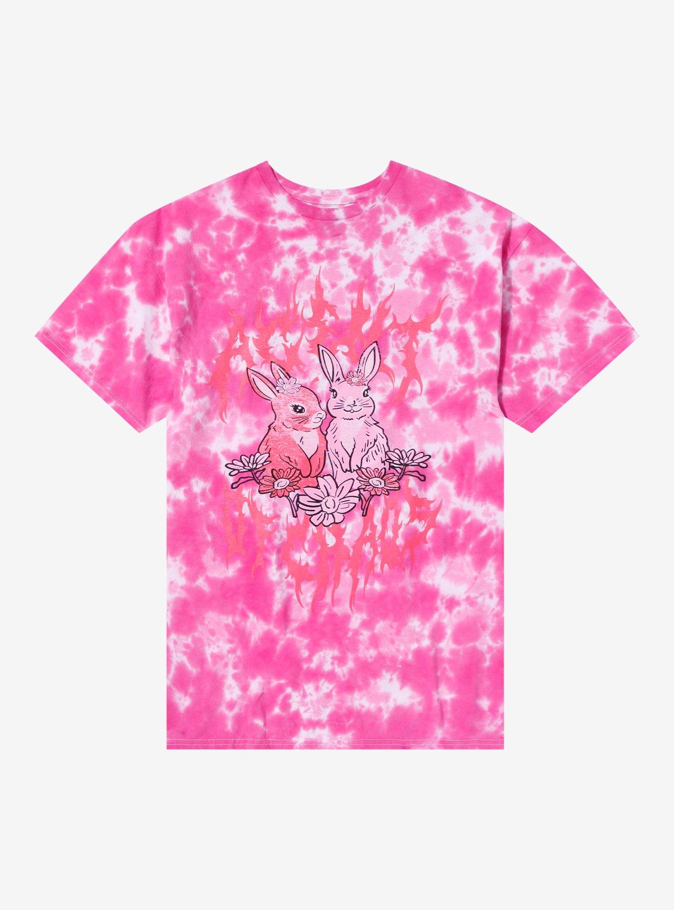 Agent Of Chaos Bunnies Pink Tie-Dye T-Shirt By Call Your Mother, PINK, hi-res