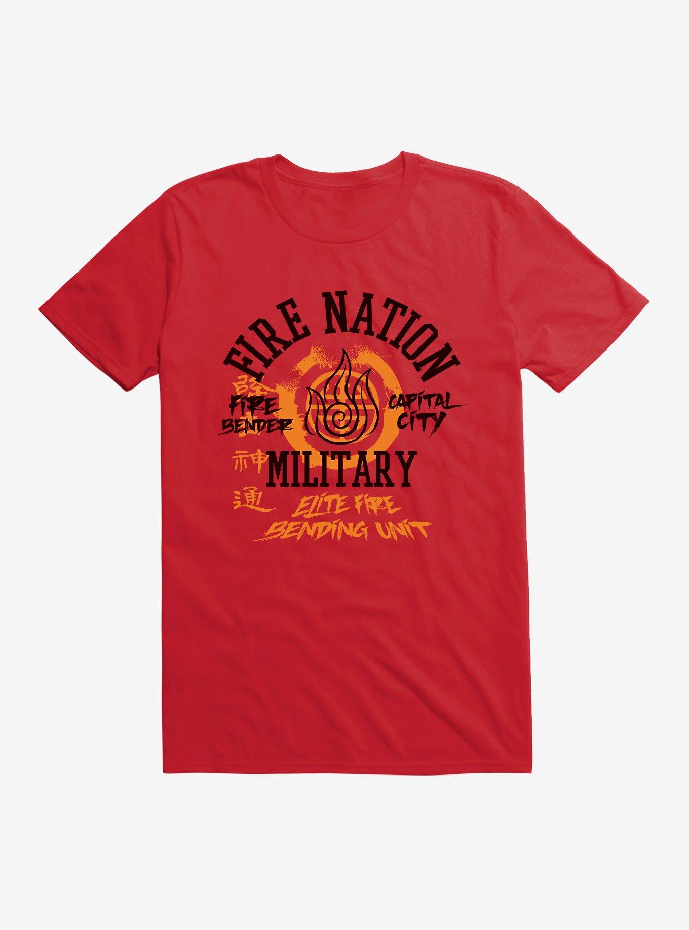 Avatar: The Last Airbender Fire Nation Capital City Military T-Shirt, RED, hi-res