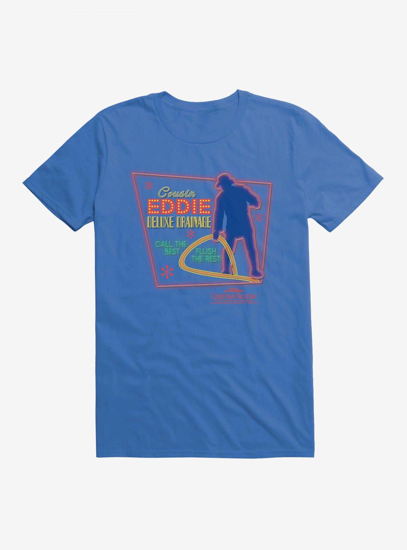 National Lampoon's Christmas Vacation Cousin Eddie Neon Sign T-Shirt, ROYAL, hi-res