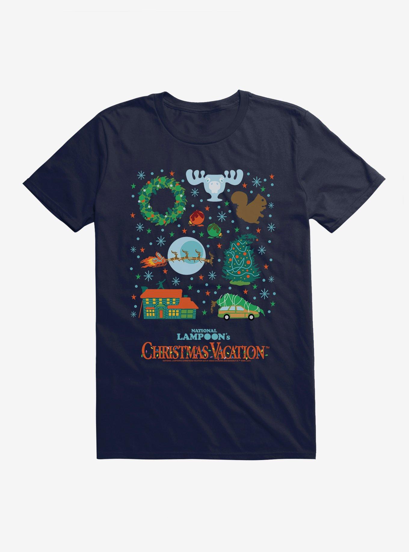 National Lampoon's Christmas Vacation Icons T-Shirt, NAVY, hi-res