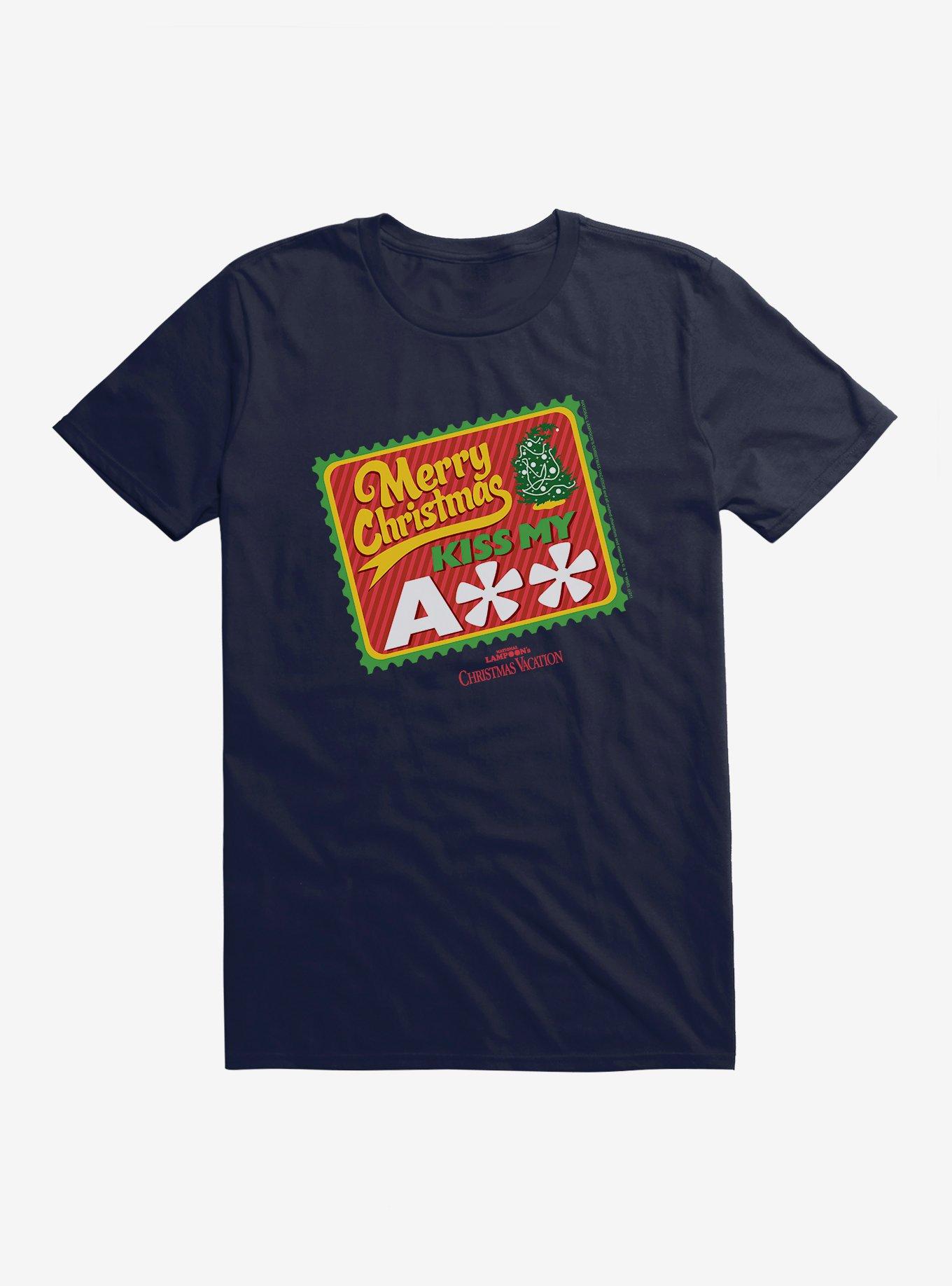 National Lampoon's Christmas Vacation Kiss My Stamp T-Shirt, NAVY, hi-res