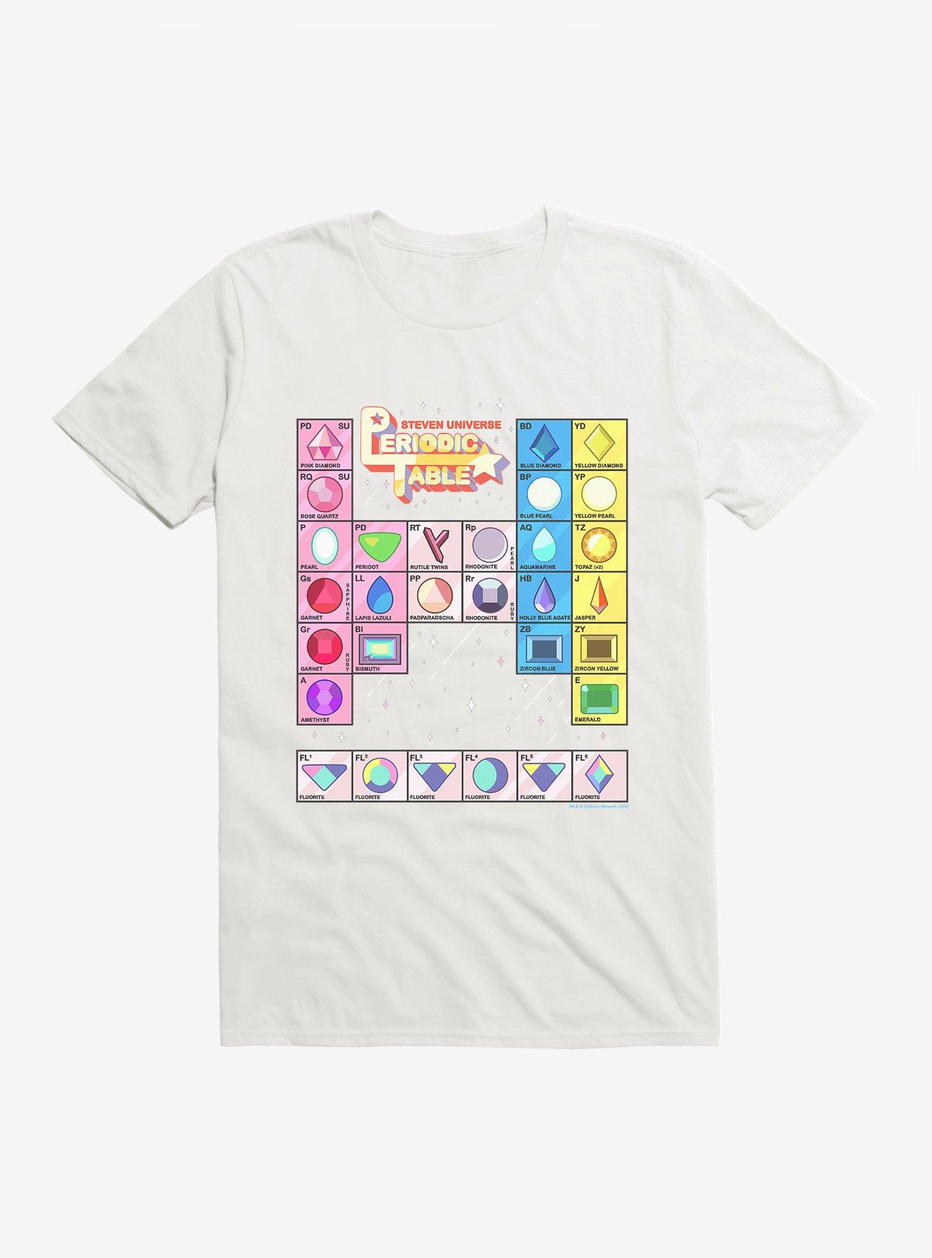 Steven Universe Periodic Gem Table T-Shirt, WHITE, hi-res