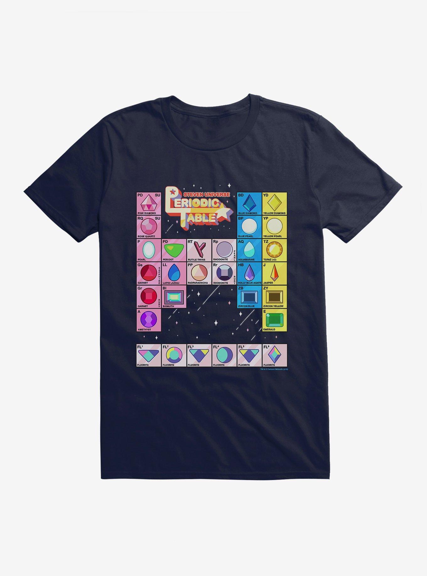 Steven Universe Periodic Gem Table T-Shirt, NAVY, hi-res
