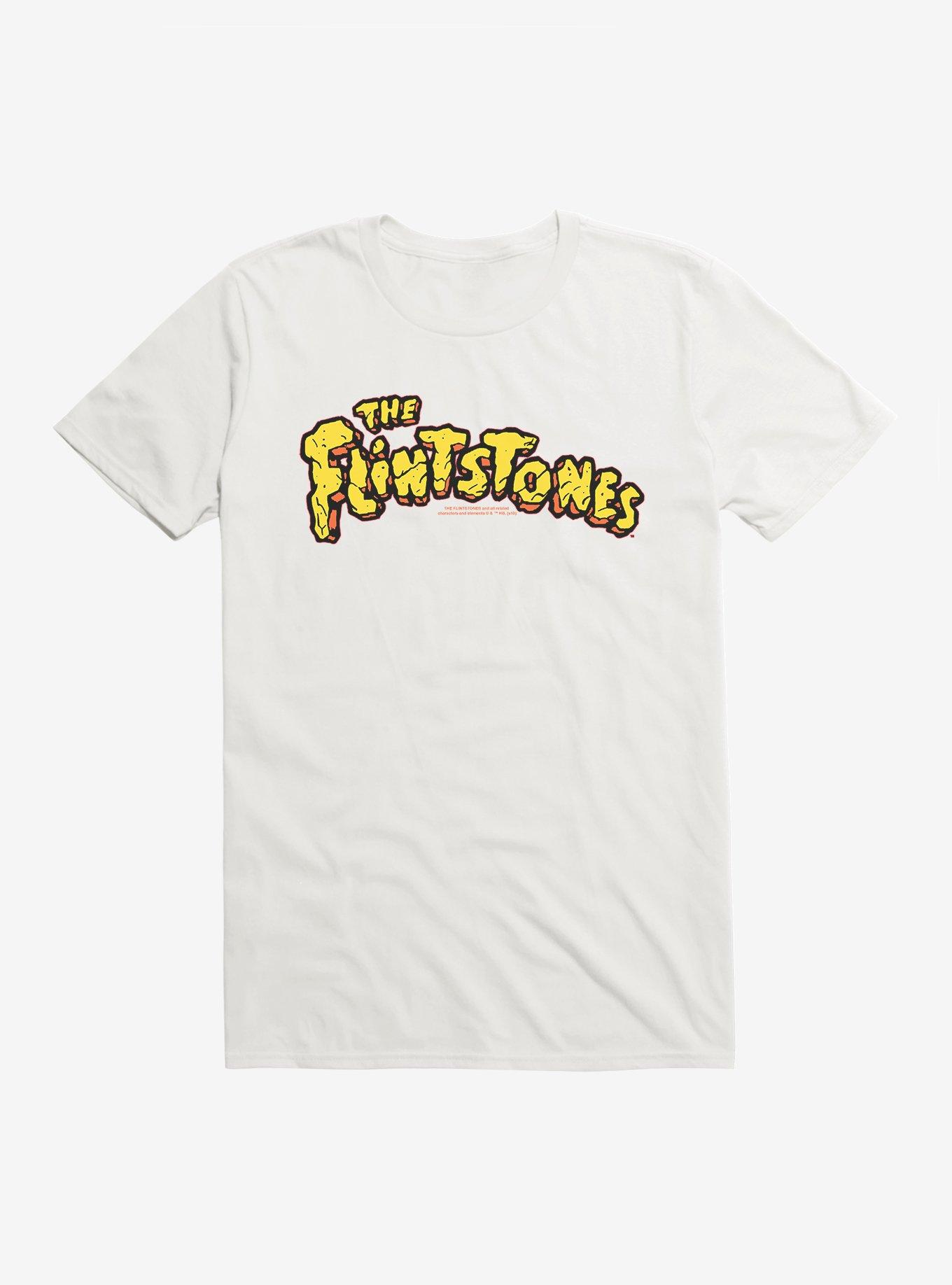 The Flintstones Cracked Stone Logo T-Shirt, WHITE, hi-res