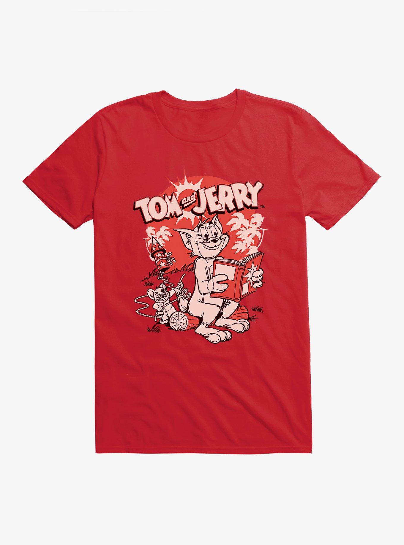 Tom and Jerry Firecracker Prank T-Shirt, RED, hi-res