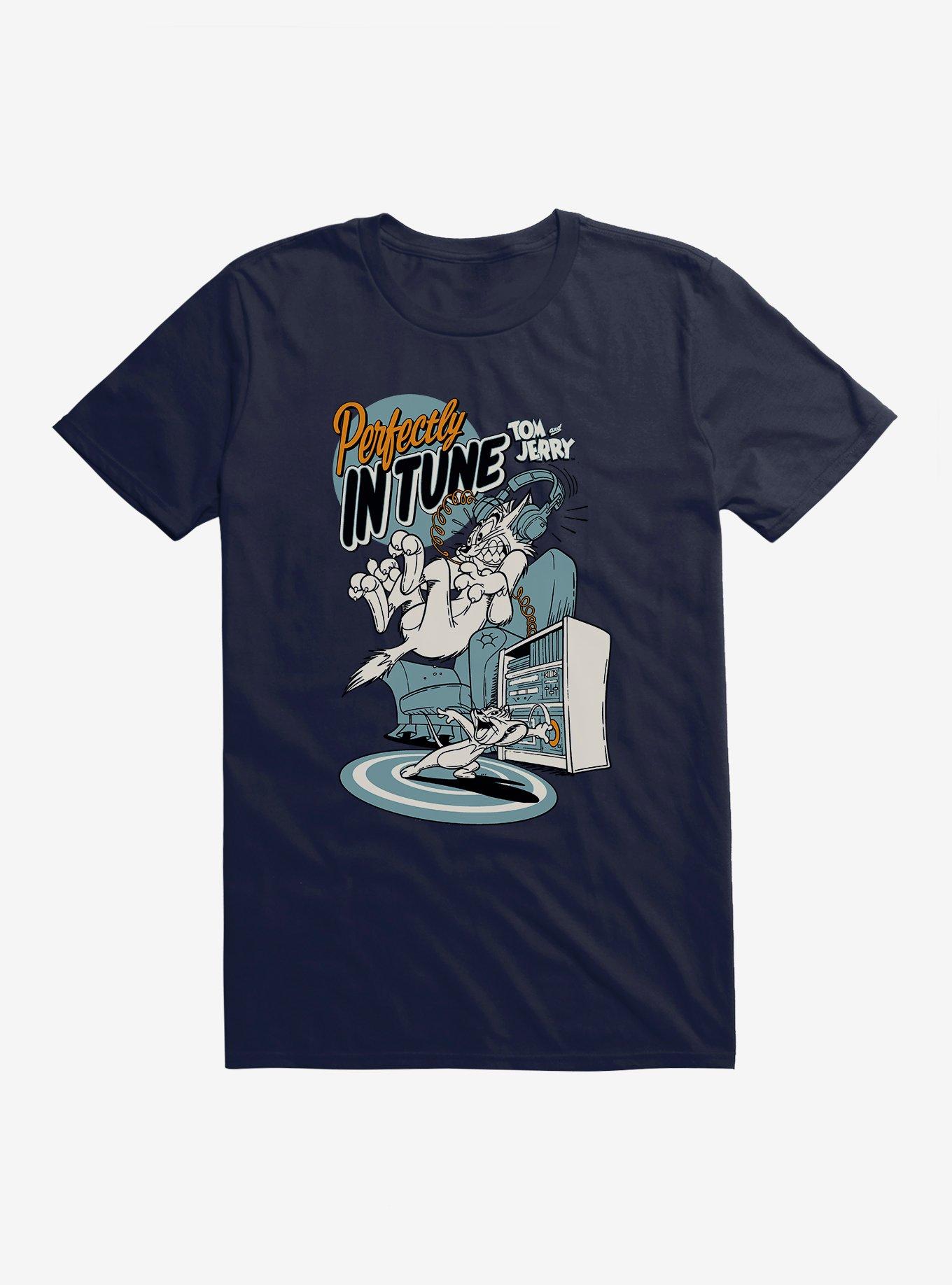 Tom and Jerry Perfectly In Tune T-Shirt, NAVY, hi-res