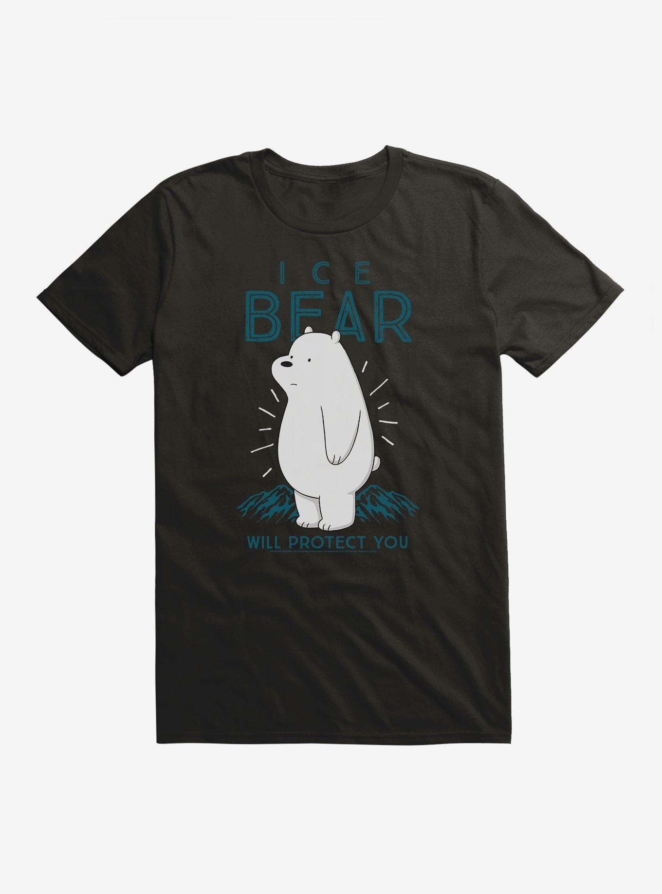 We Bare Bears Ice Bear Will Protect You T-Shirt, BLACK, hi-res