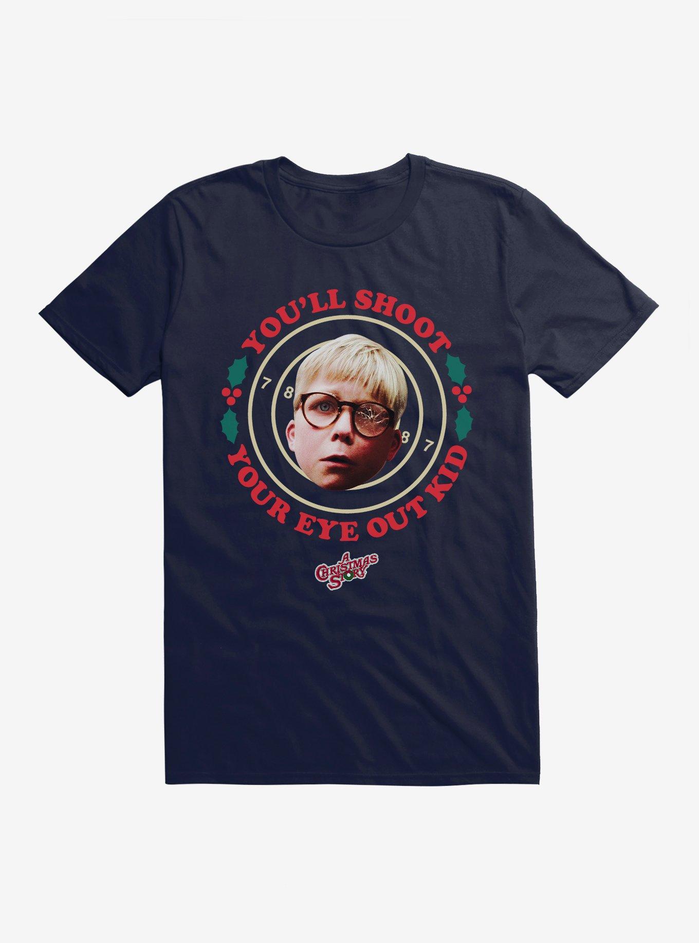 A Christmas Story Shoot Your Eye Out T-Shirt, NAVY, hi-res