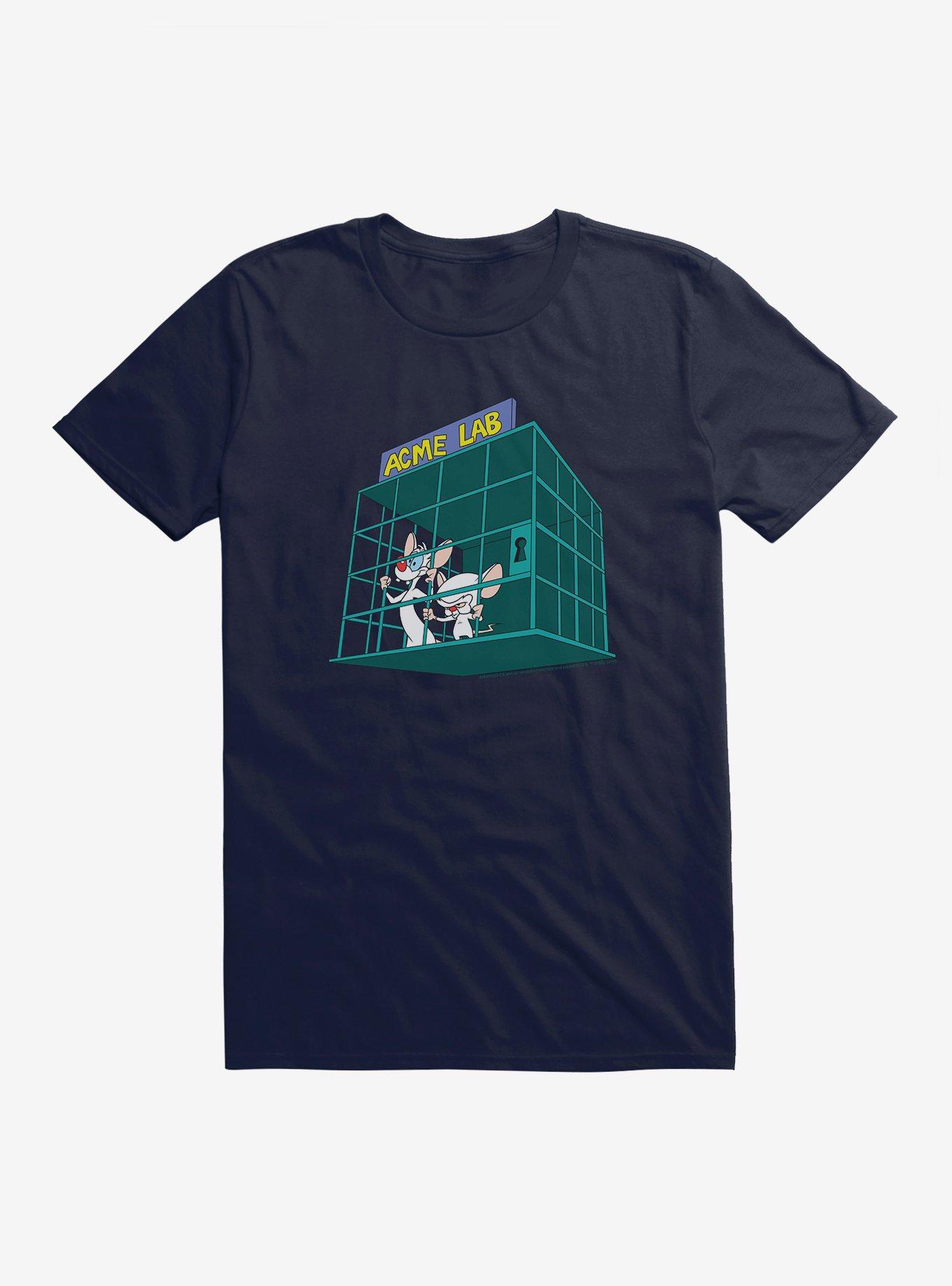 Animaniacs Pinky And The Brain Acme Lab T-Shirt, NAVY, hi-res