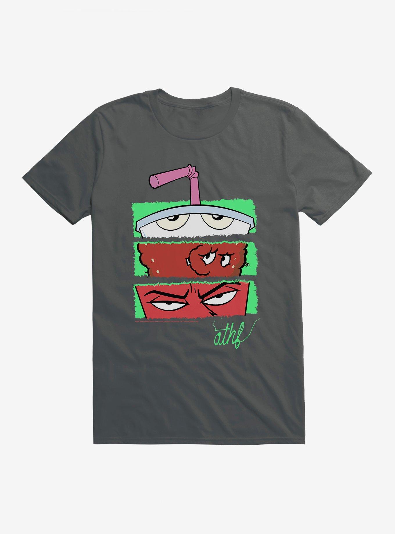 Aqua Teen Hunger Force Match 3 Face Tiles T-Shirt, CHARCOAL, hi-res