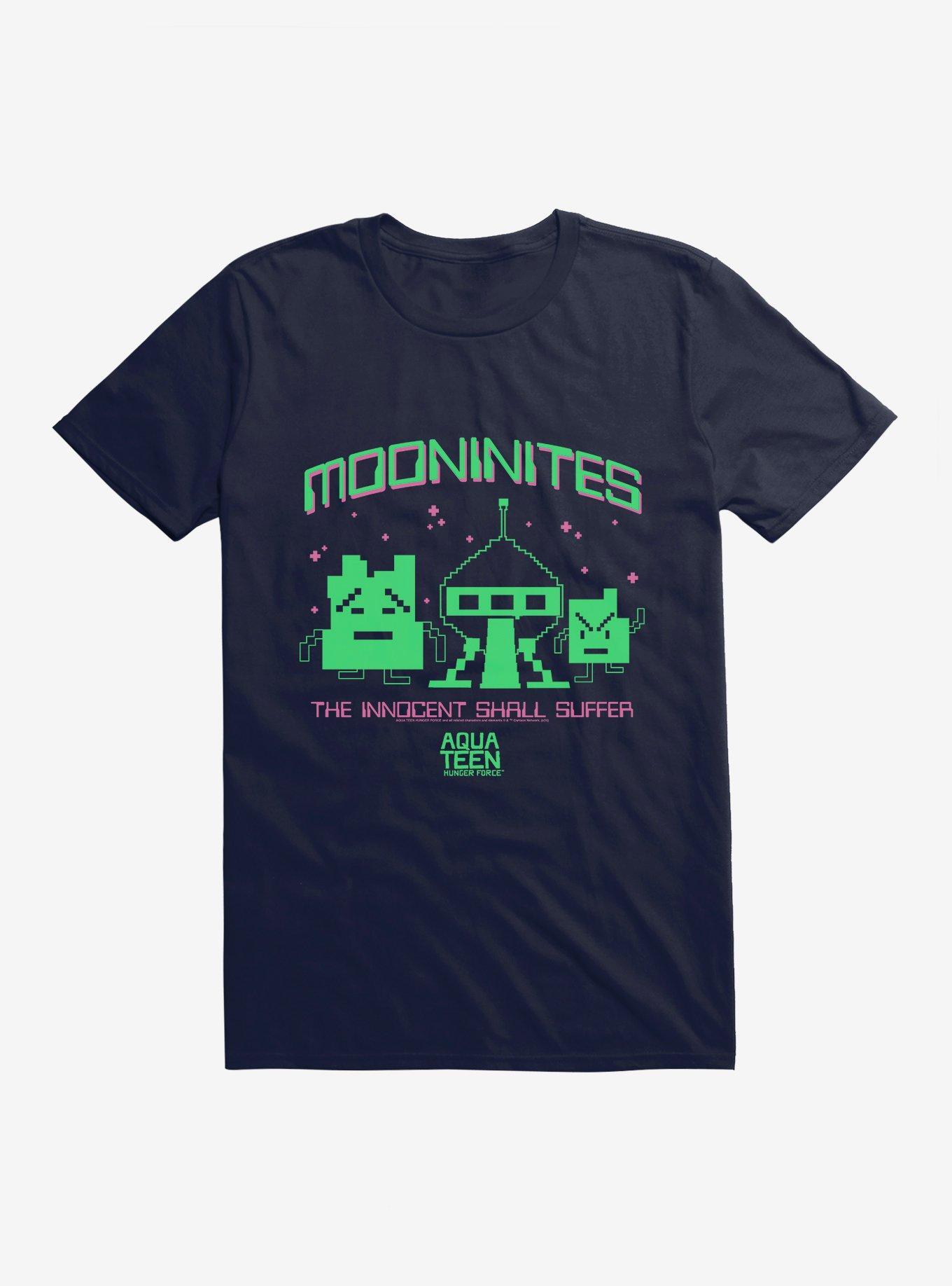 Aqua Teen Hunger Force Mooninites The Innocent Shall Suffer T-Shirt, NAVY, hi-res