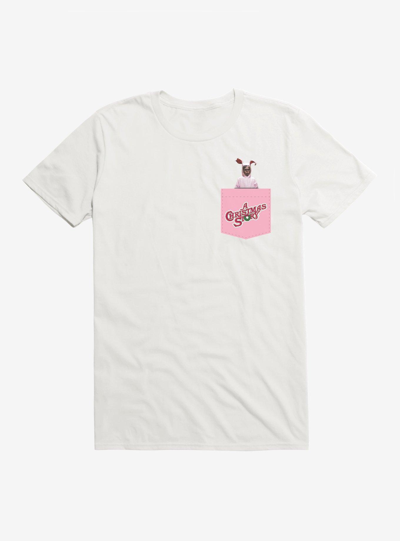 A Christmas Story Deranged Bunny Faux Pocket T-Shirt, WHITE, hi-res