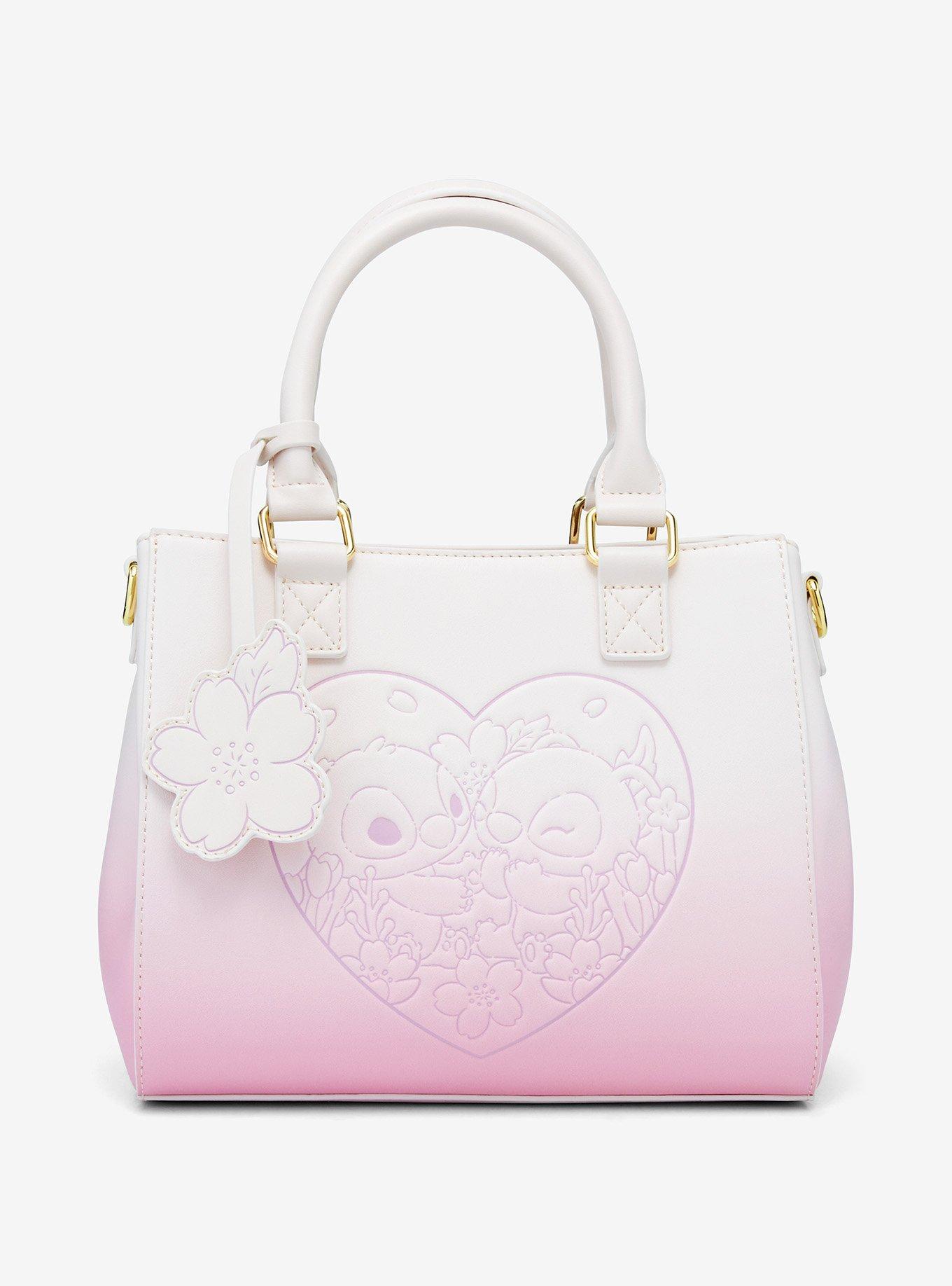 Loungefly Disney Stitch & Angel Cherry Blossom Ombre Satchel Bag, , hi-res