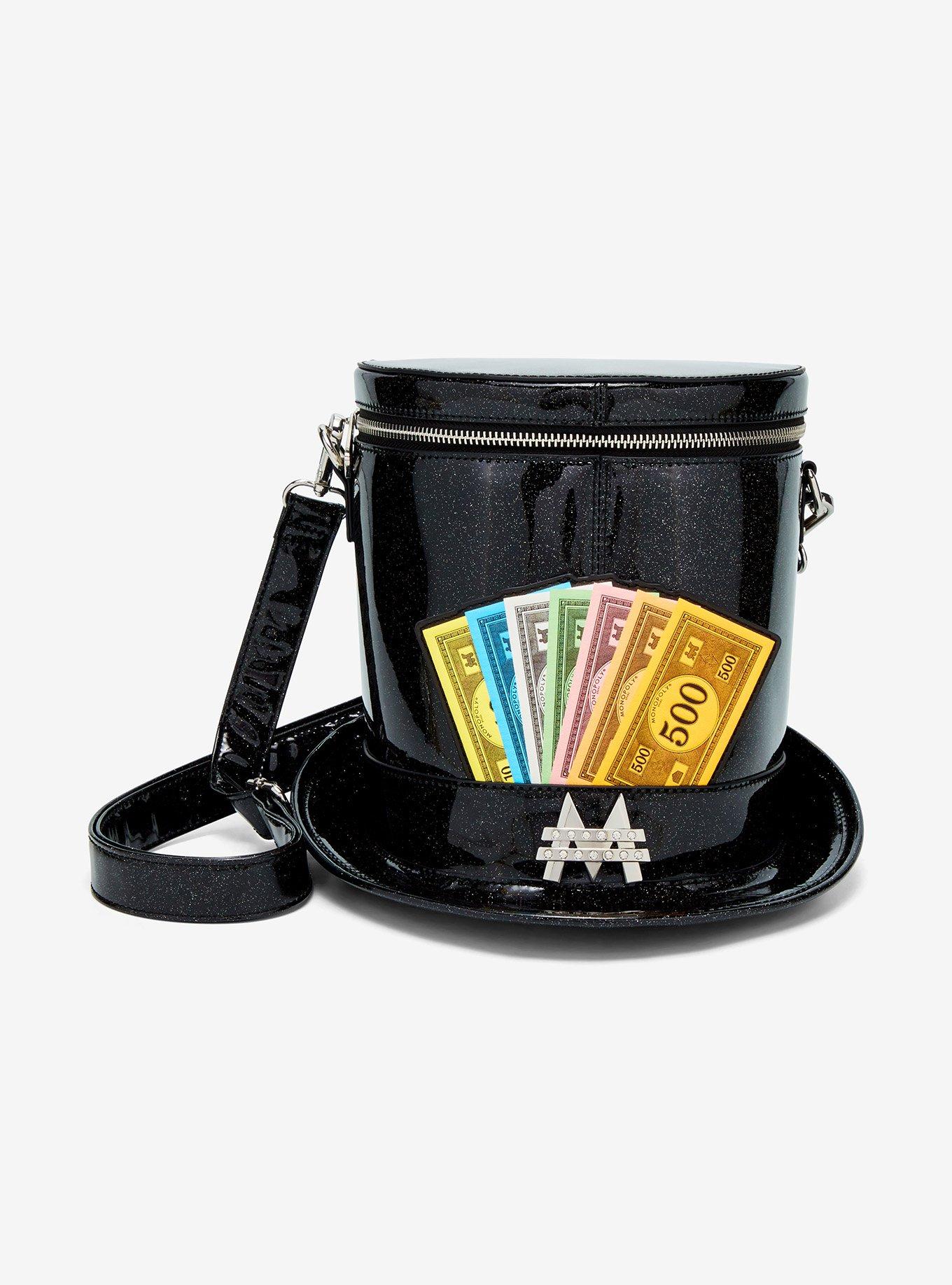 Monopoly Mr. Monopoly Top Hat Glitter Crossbody Bag, , hi-res