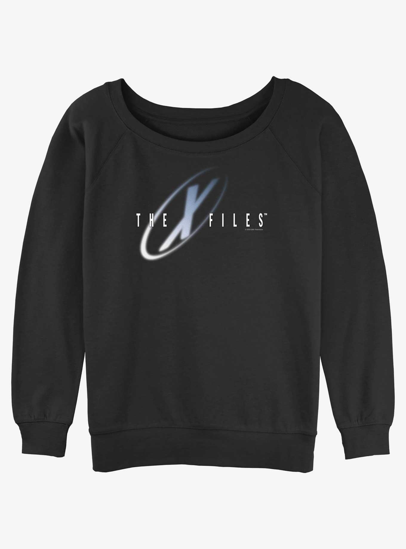 The X-Files Logo Girls Slouchy Sweatshirt, BLACK, hi-res