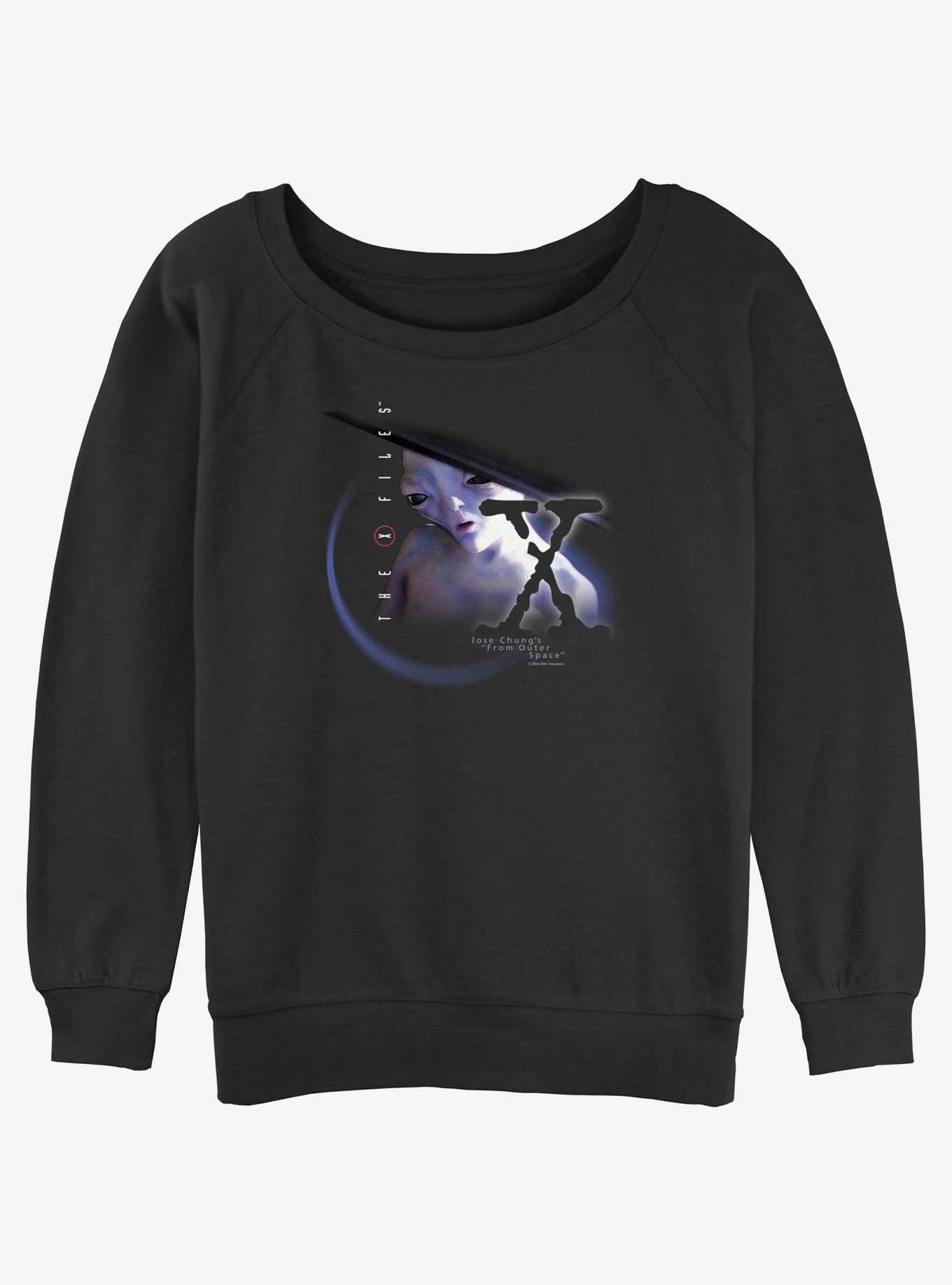 The X-Files From Outer Space Girls Slouchy Sweatshirt, BLACK, hi-res