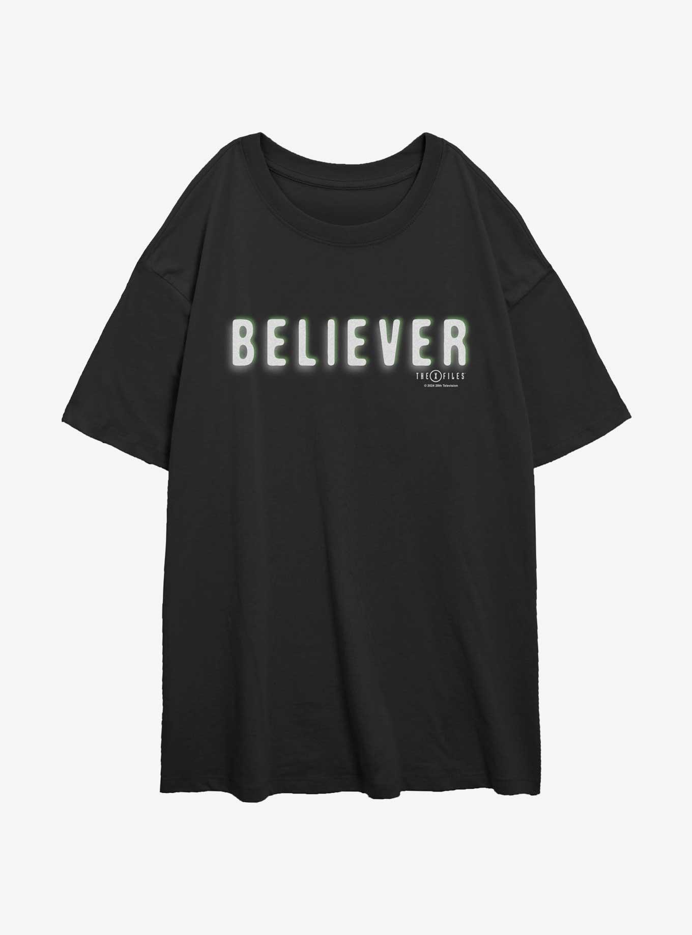 The X-Files Believer Girls Oversized T-Shirt, BLACK, hi-res