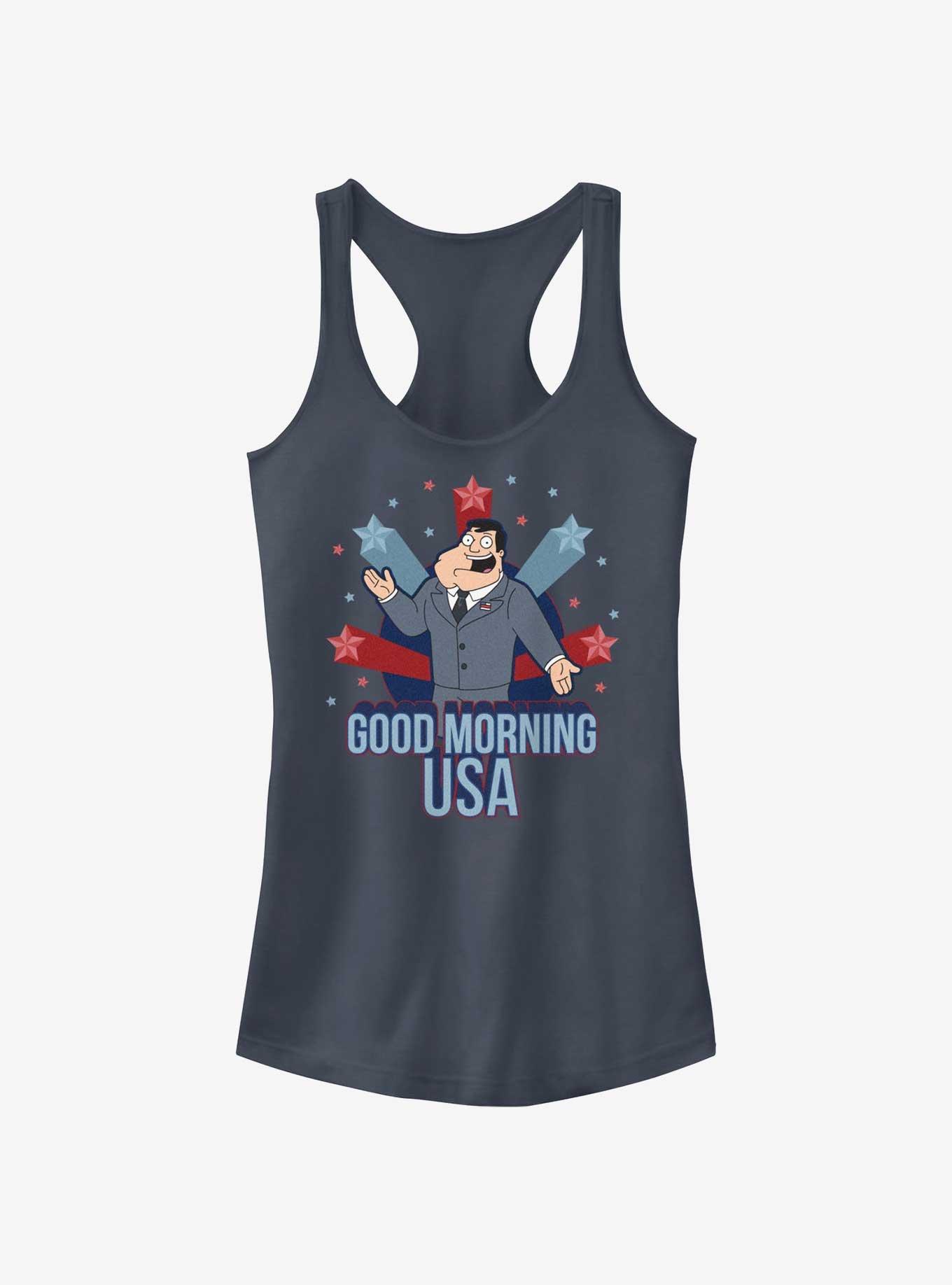American Dad Good Morning USA Girls Tank, INDIGO, hi-res